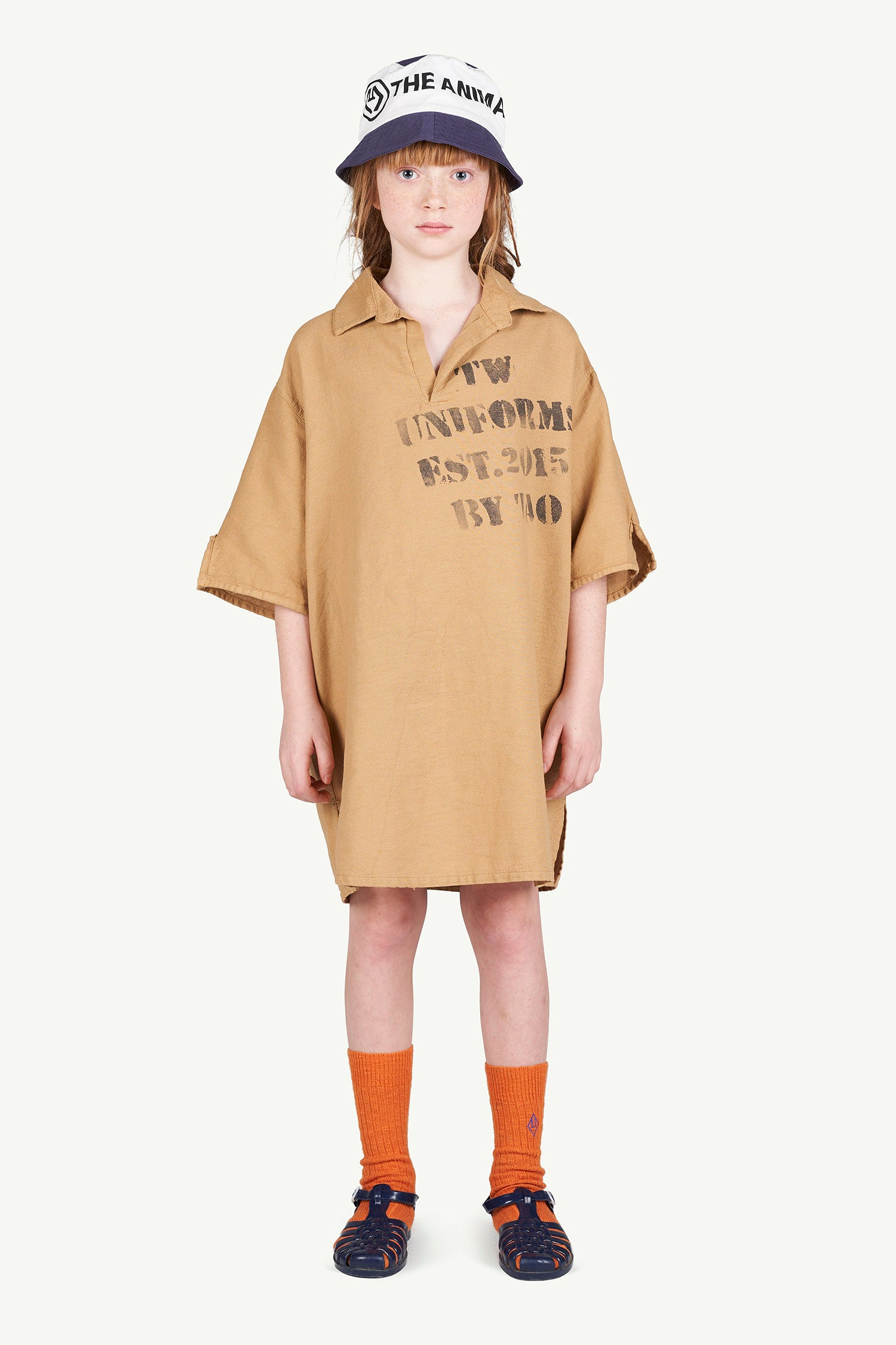 Girls Orange Logo Cotton Socks
