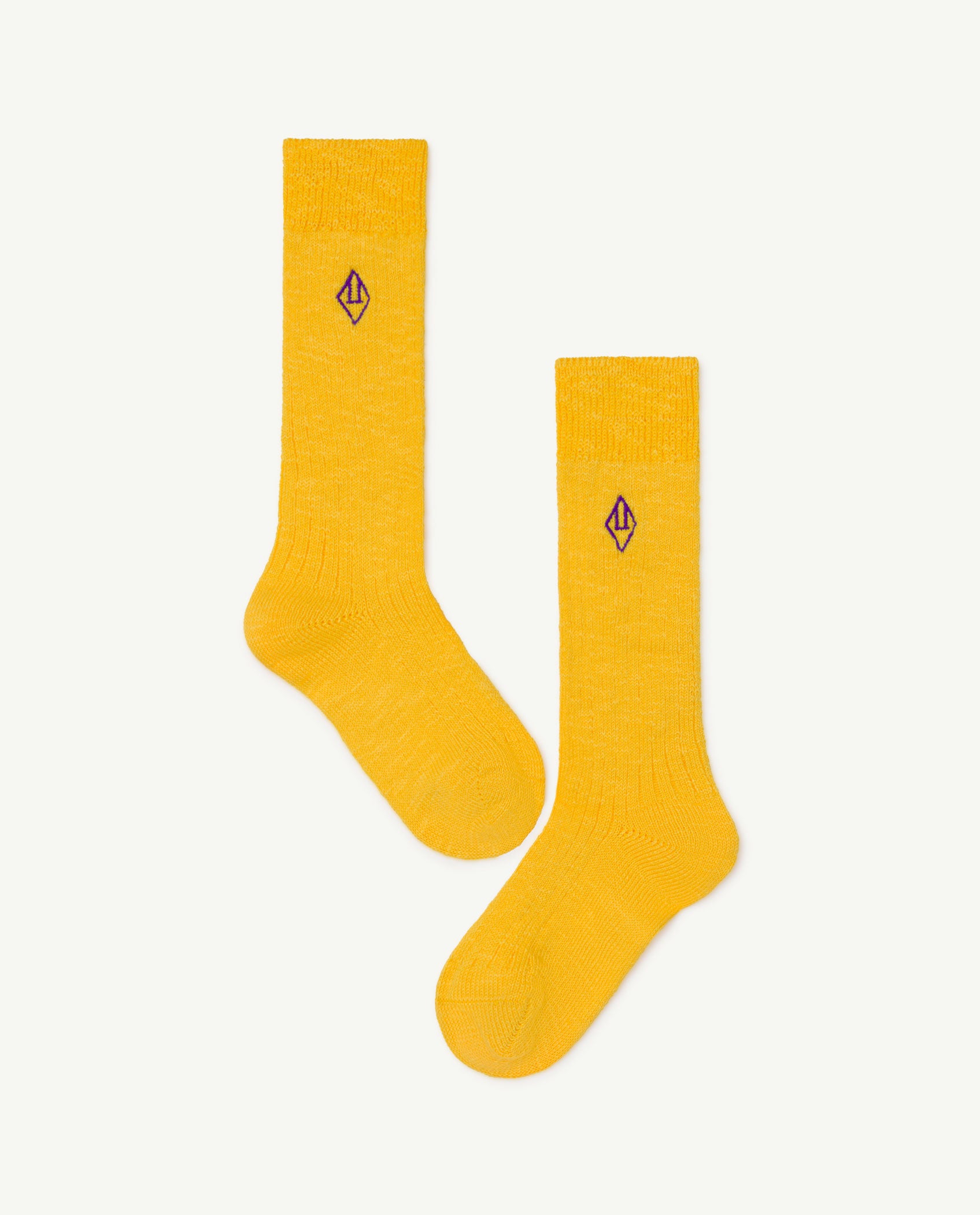 Girls Yellow Logo Cotton Socks