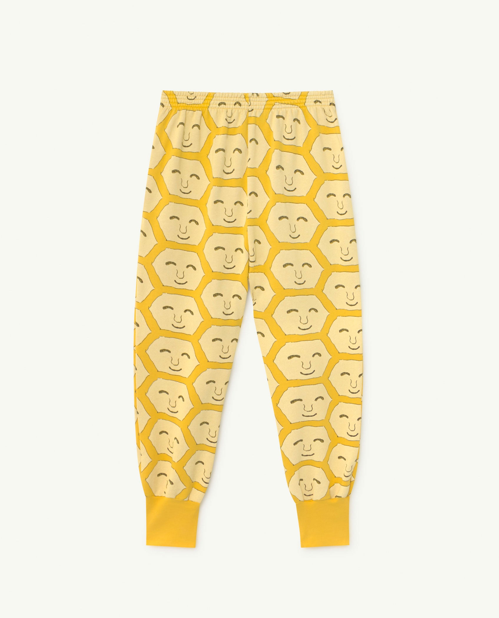 Boys & Girls Yellow Face Print Cotton Trousers