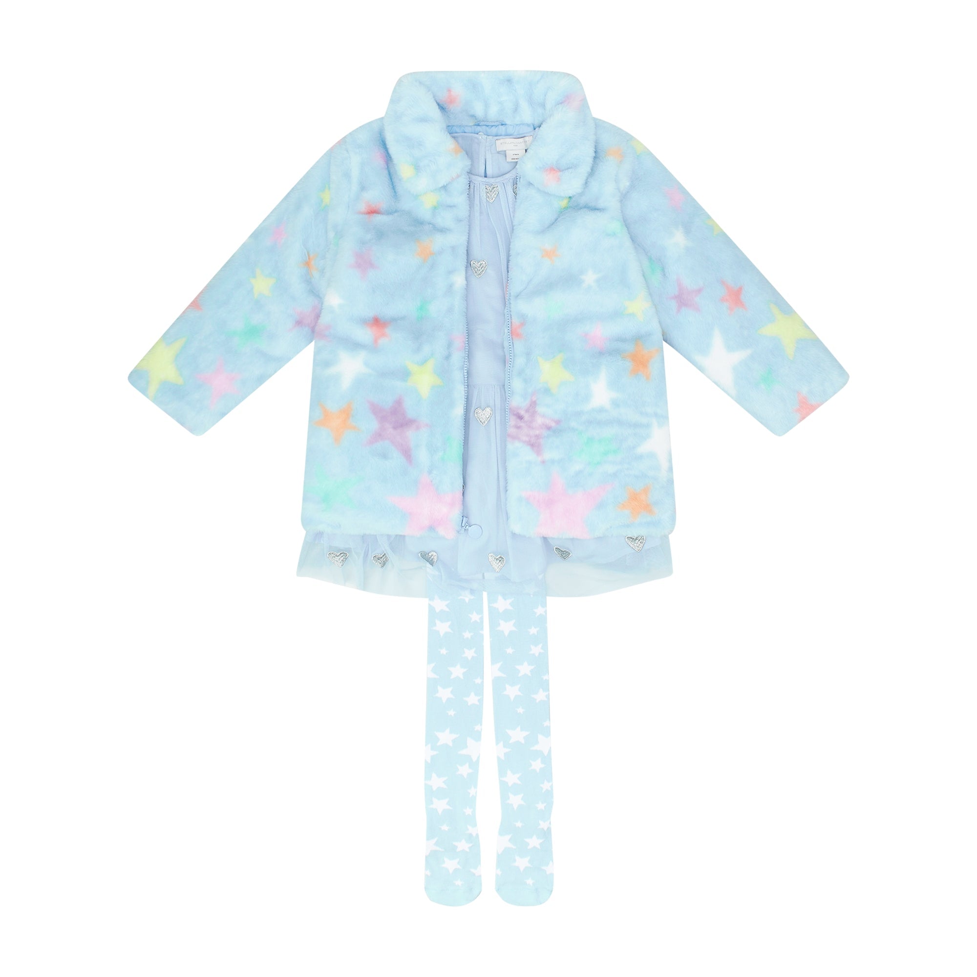 Girls Light Blue Embroidered Dress