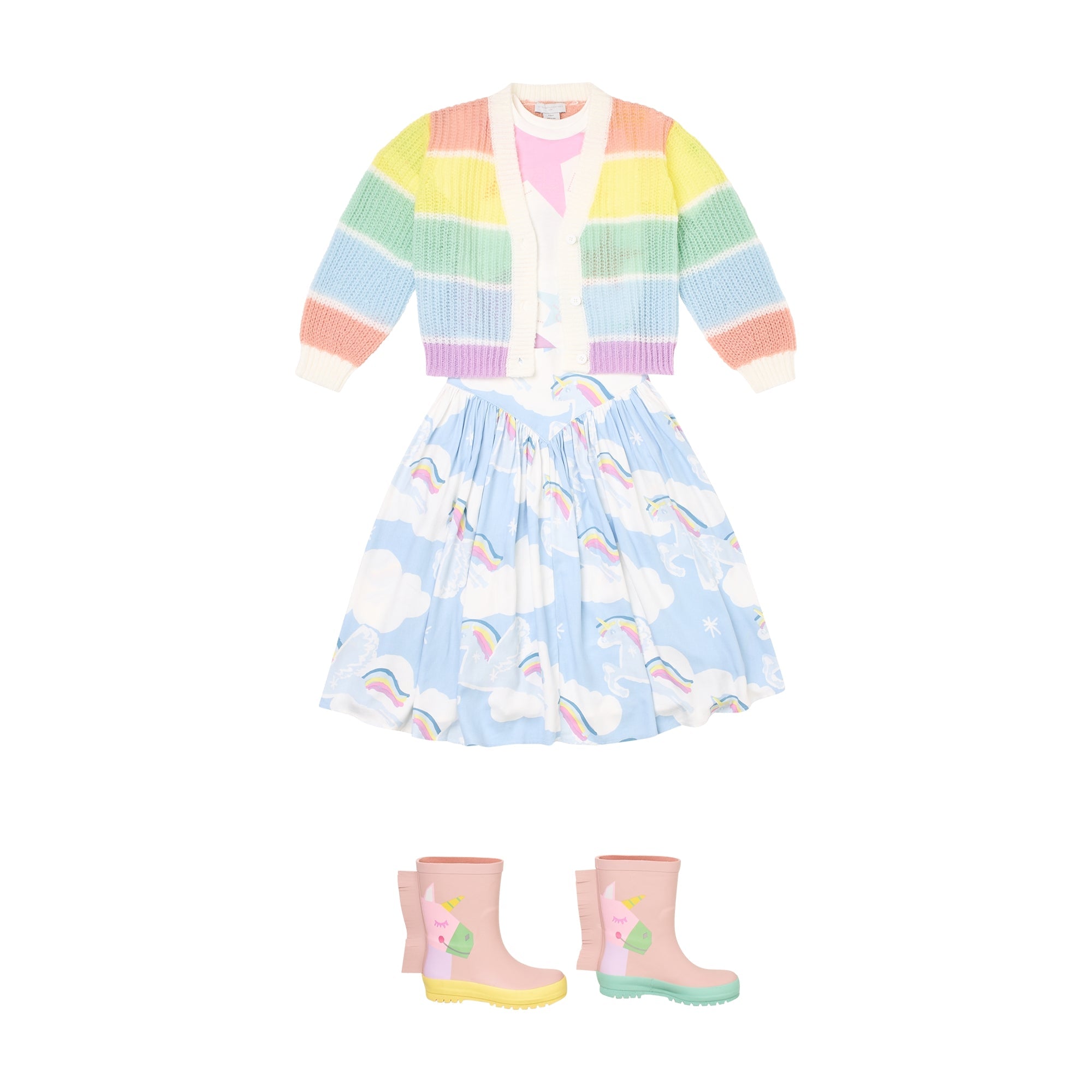 Girls Multicolor Stripes Cardigan