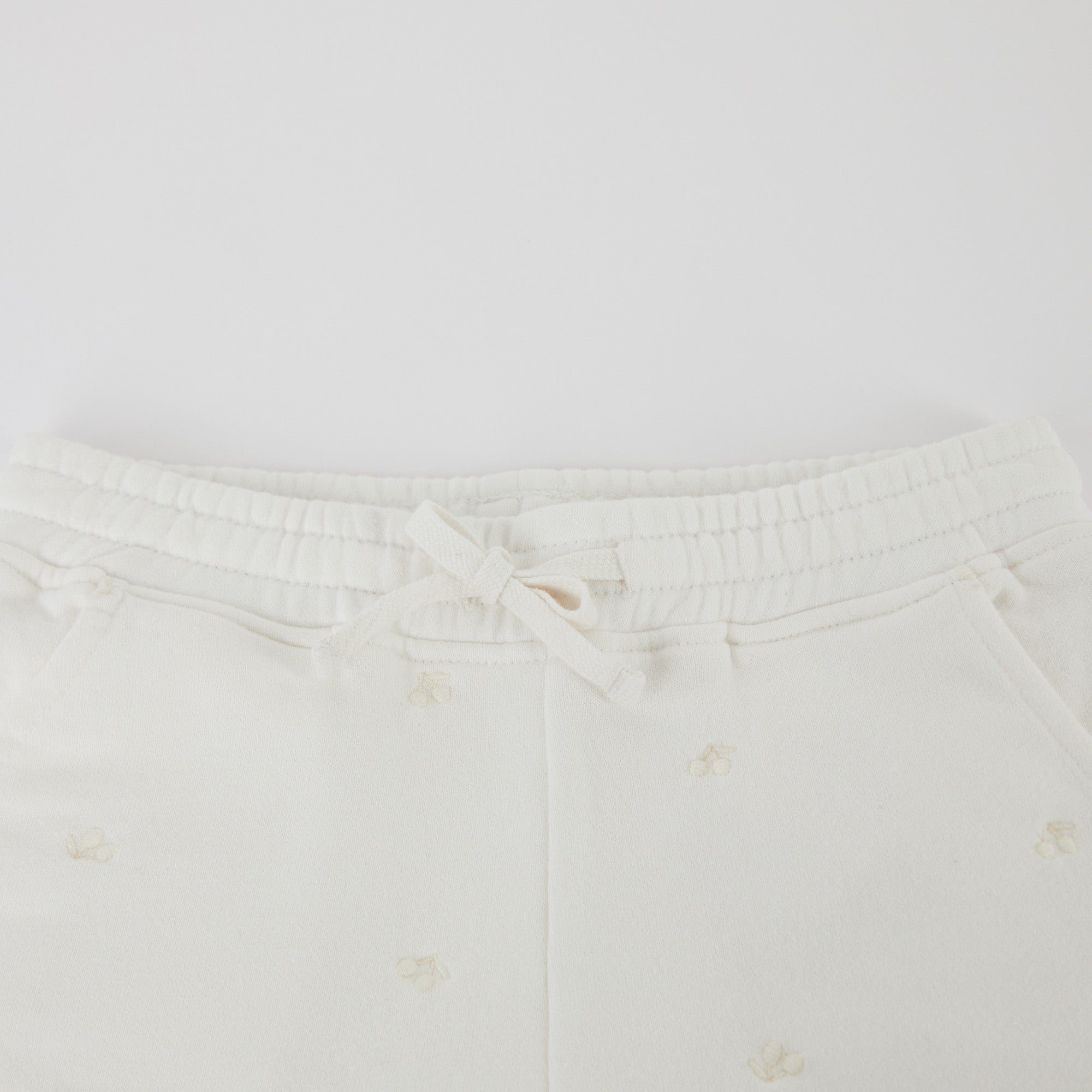 Girls White Cotton Shorts