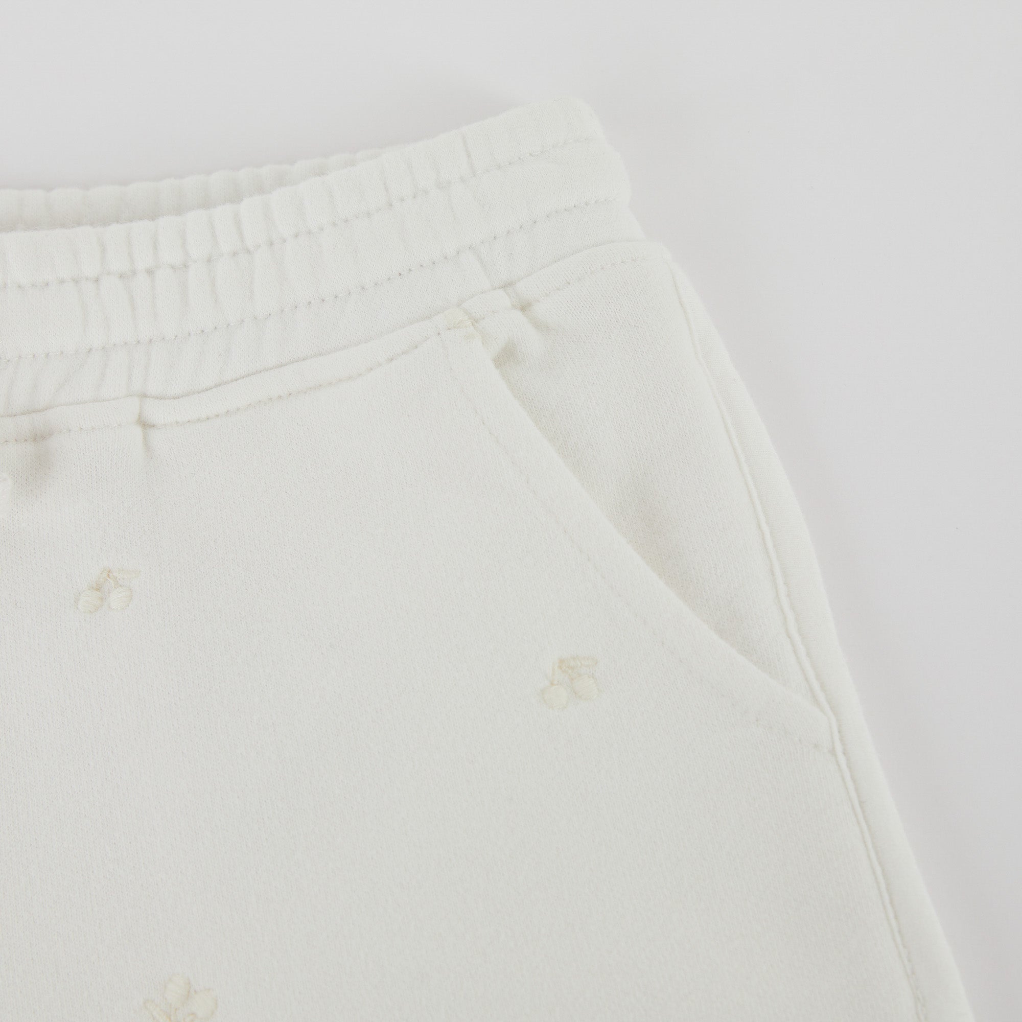 Girls White Cotton Shorts