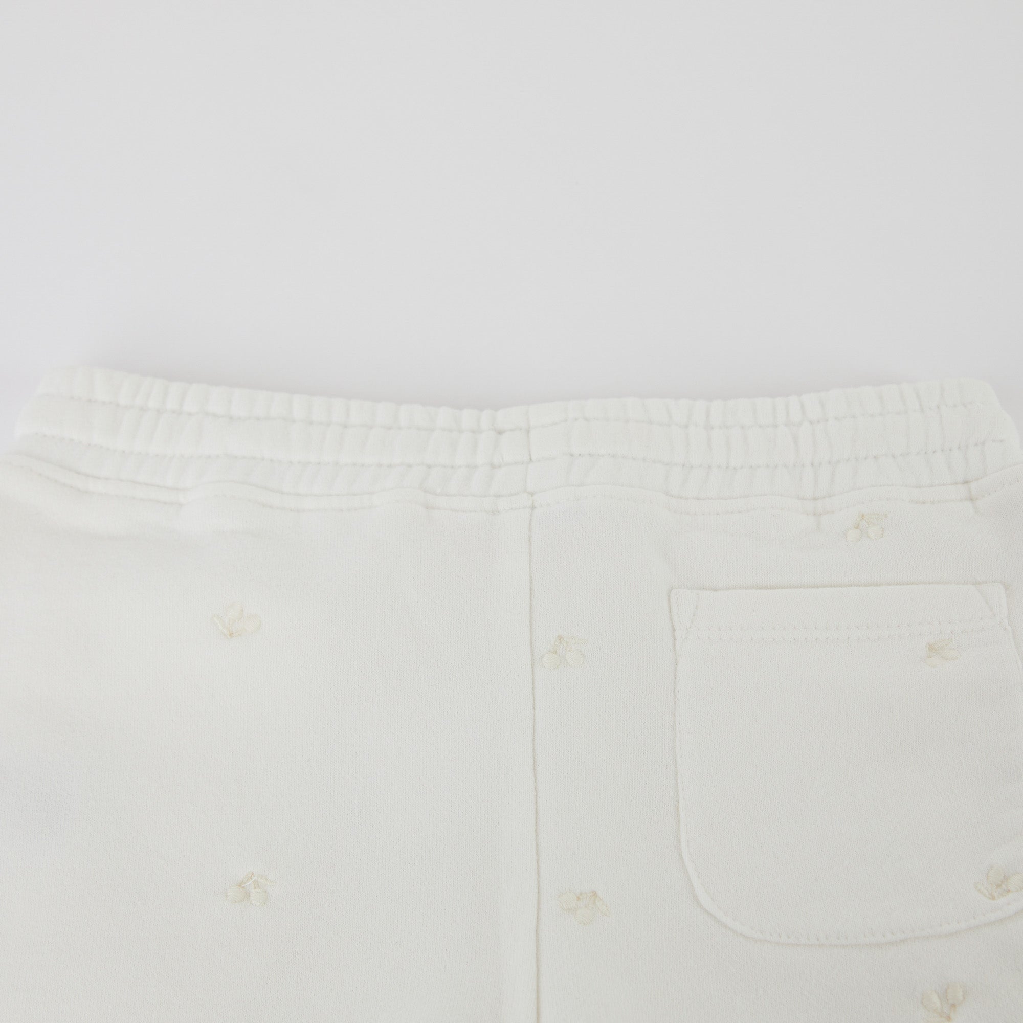 Girls White Cotton Shorts