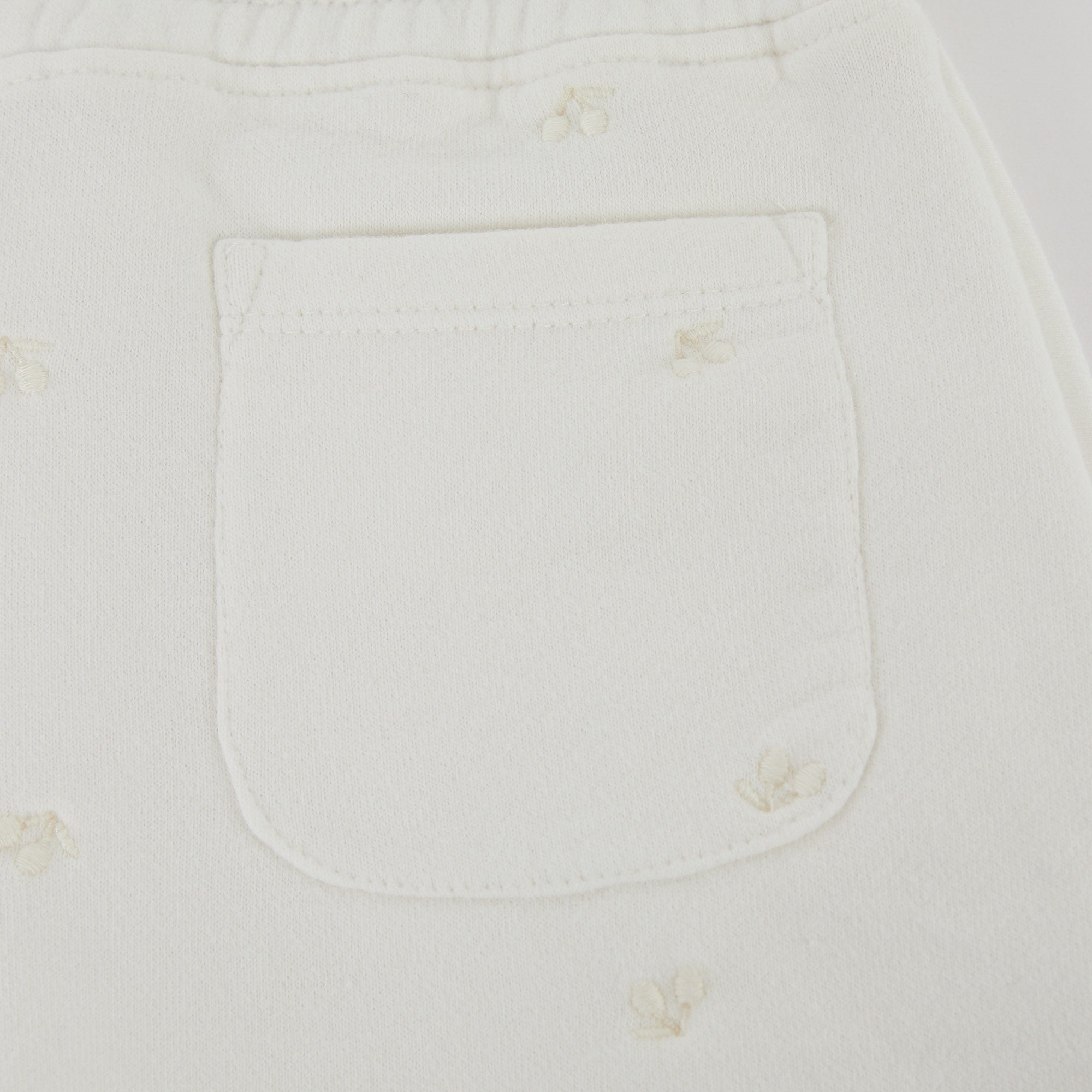 Girls White Cotton Shorts