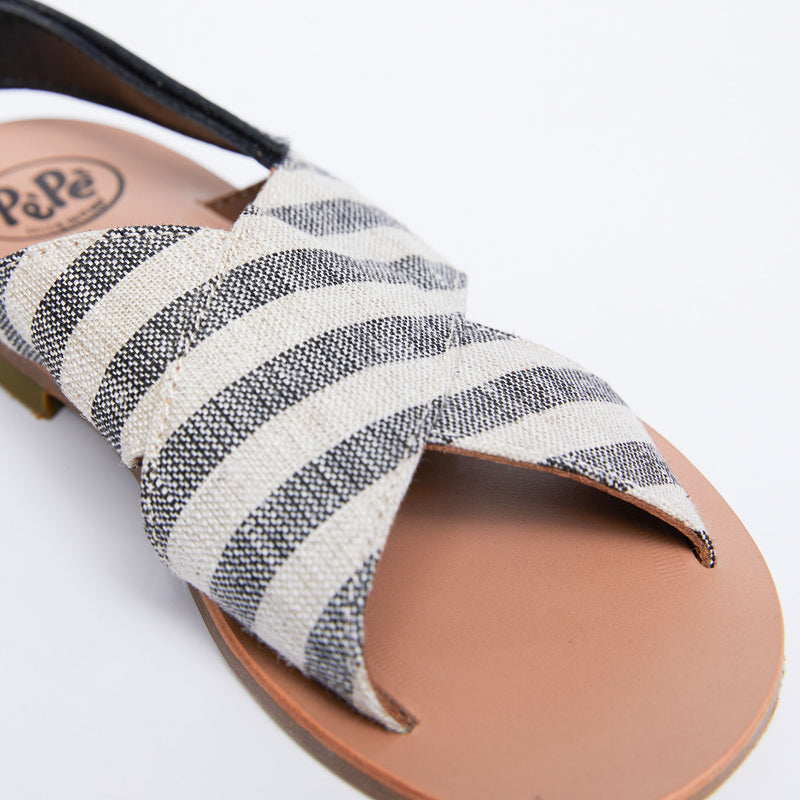 Boys & Girls Black Stripes Sandals