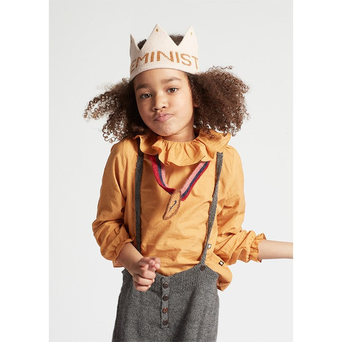 Girls Yellow Cotton Blouse With Collar