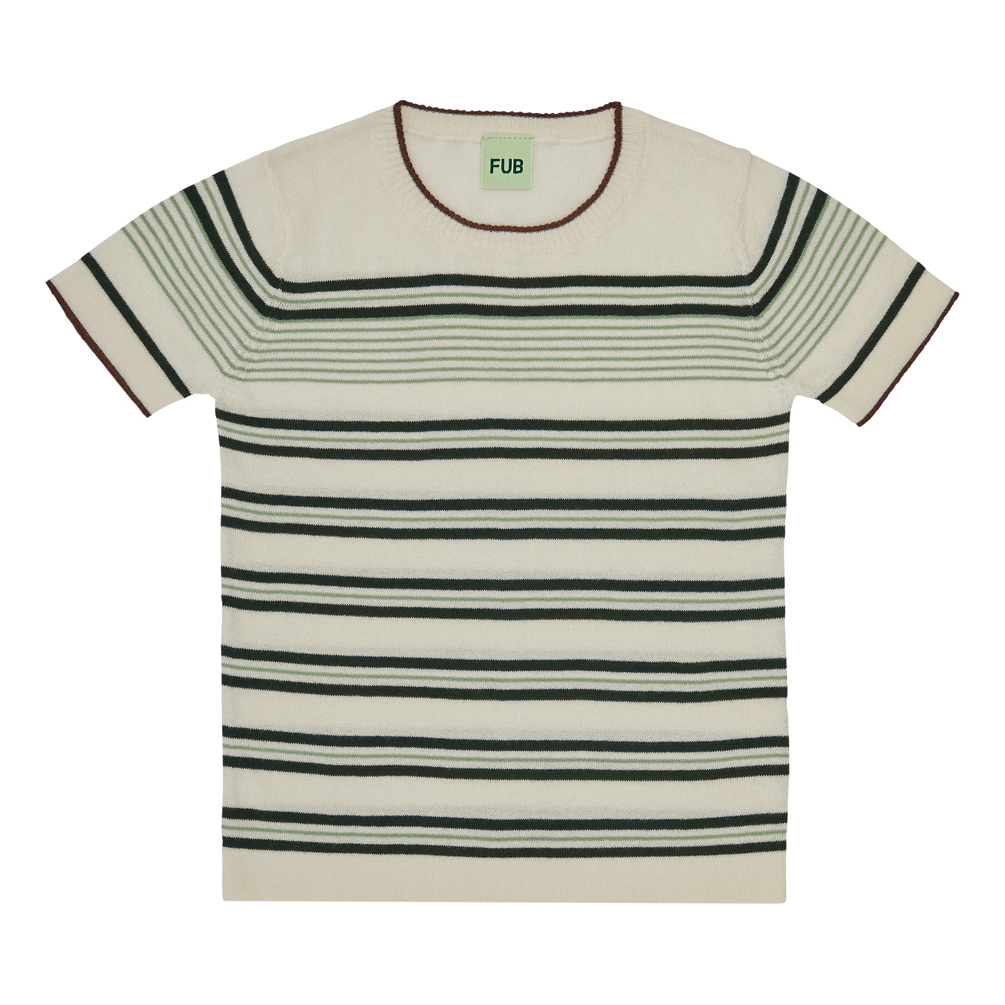 Boys & Girls Dark Green Stripes Cotton T-Shirt