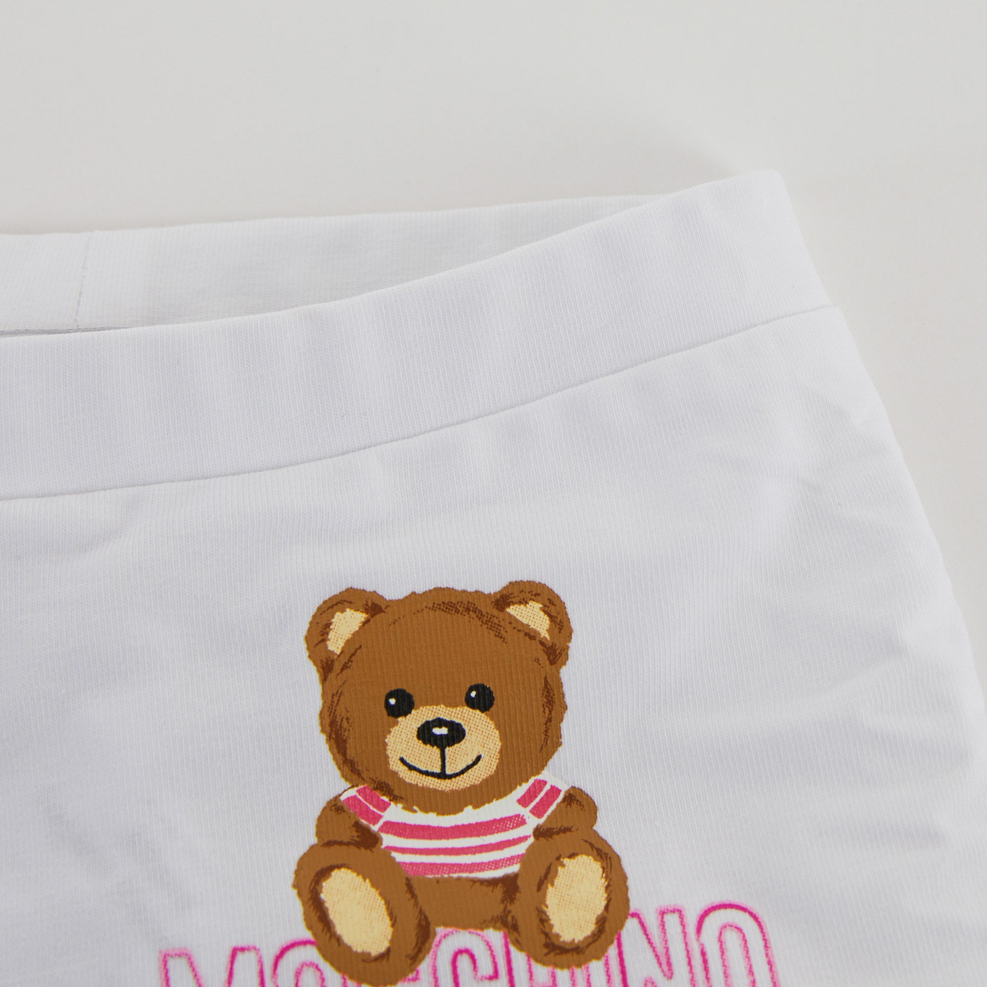 Baby Girls White Logo Cotton Leggings
