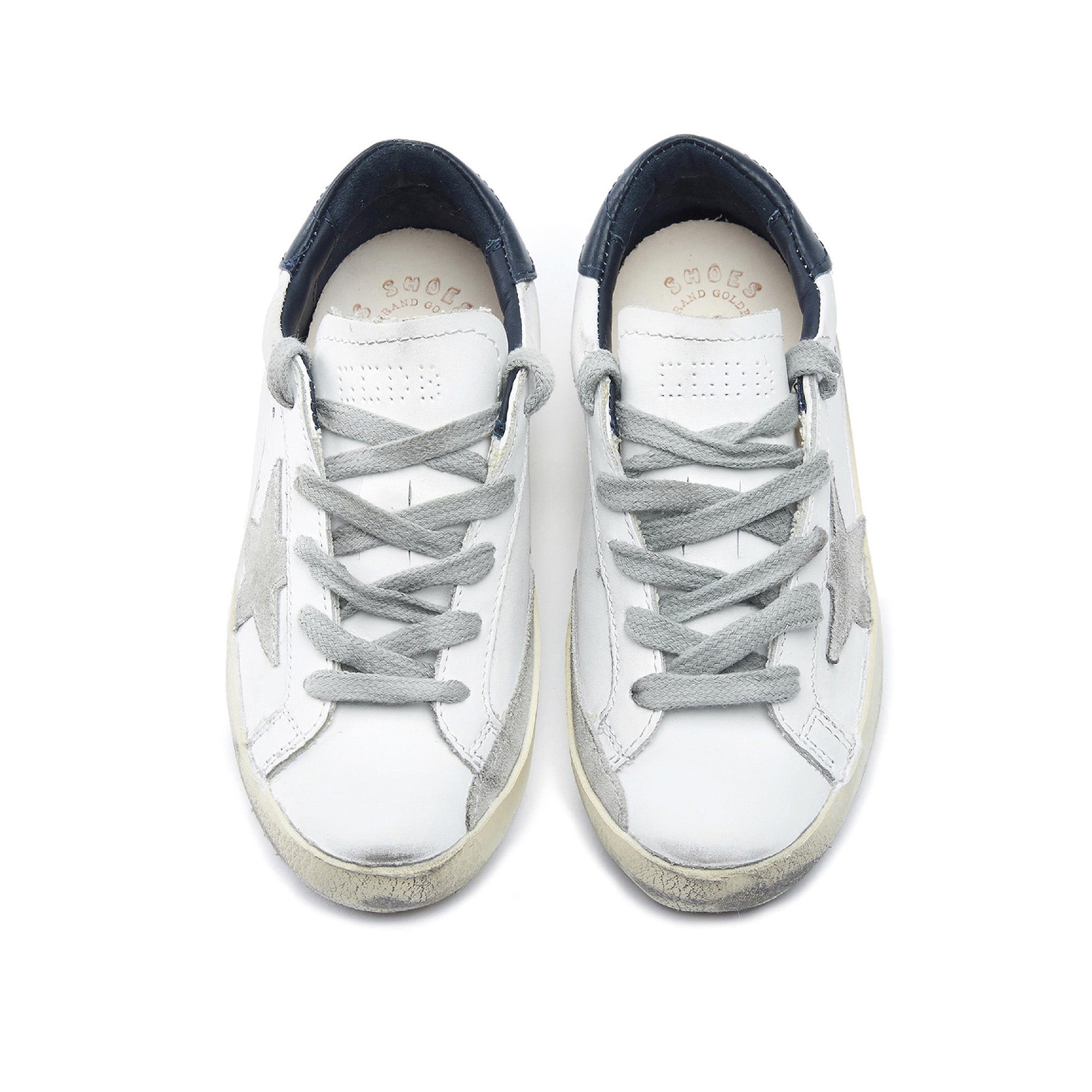 Boys & Girls White Star Leather Shoes