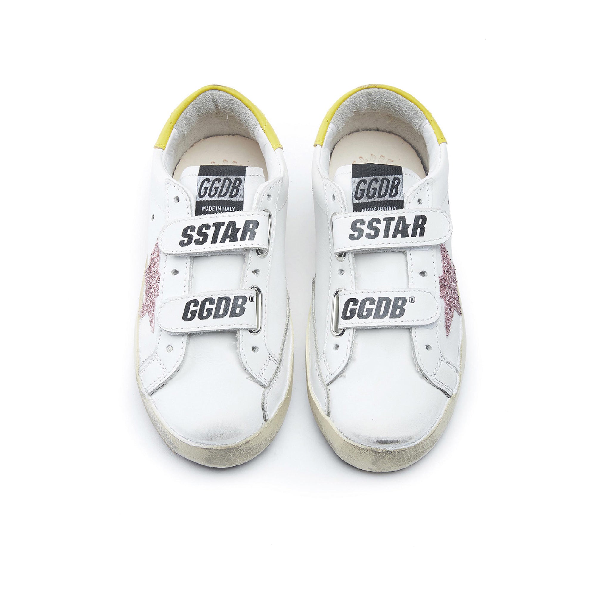 Baby Girls White Glitter Star Leather Shoes
