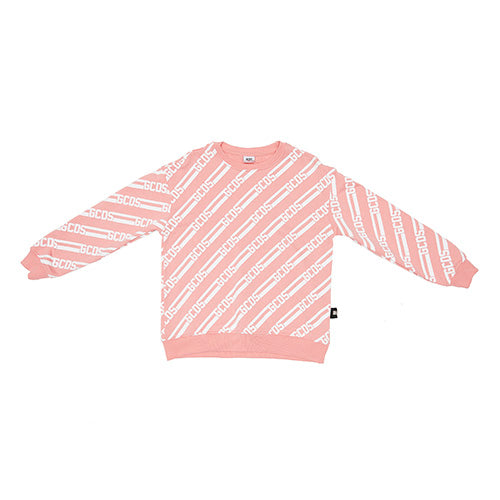 Girls Pink Logo Cotton Sweatshirt