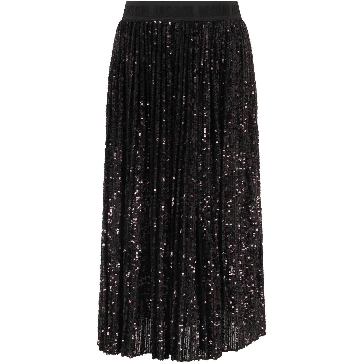 Girls Black Maxi Pailettes Skirt