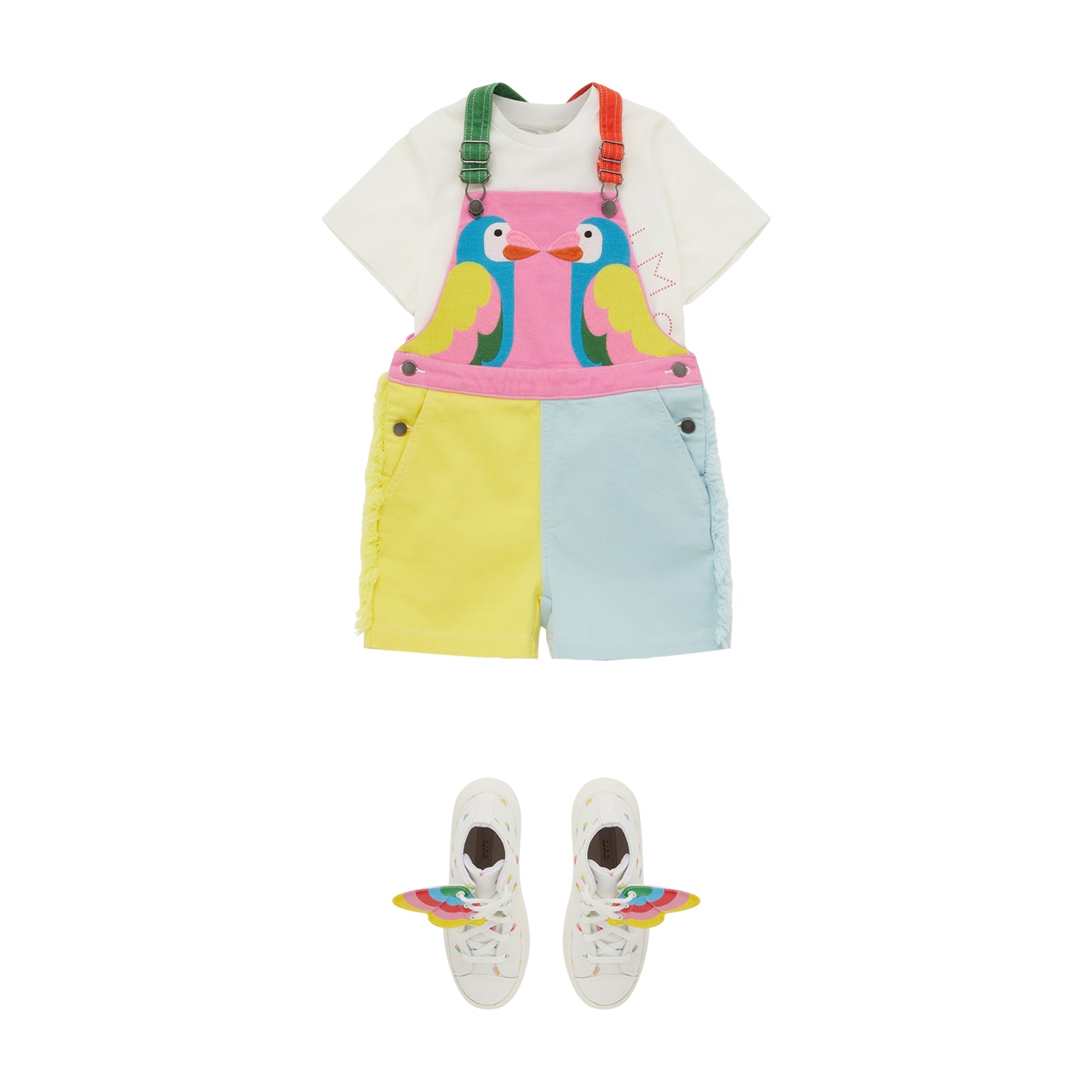Girls Multicolor Cotton Jumpsuit