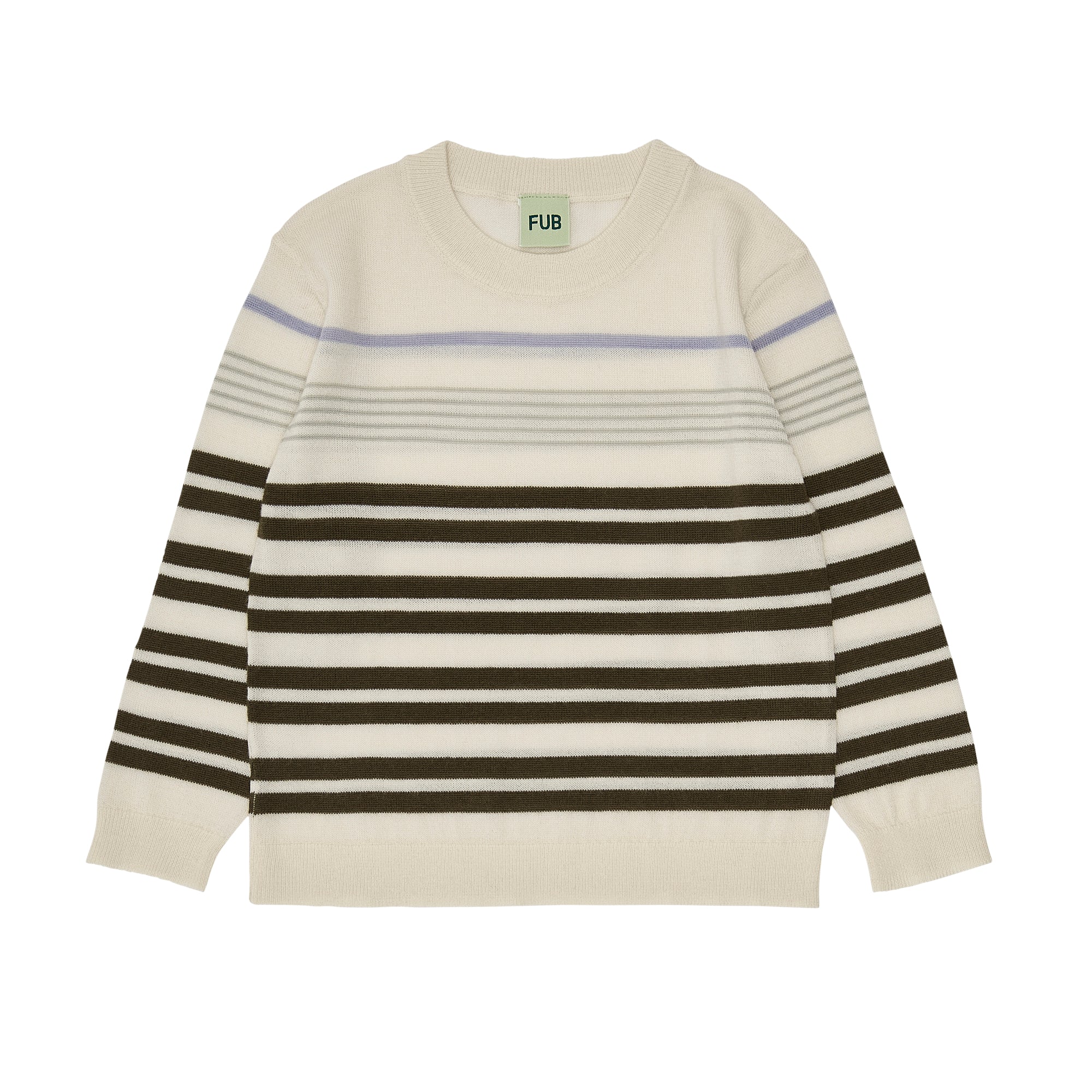 Boys & Girls White Stripes Wool Sweater