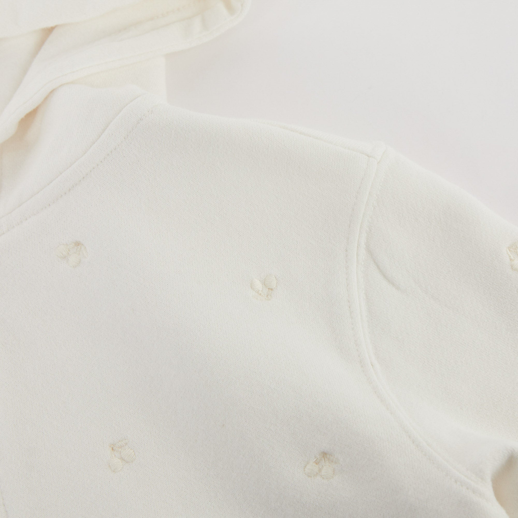 Girls White Zip-Up Top