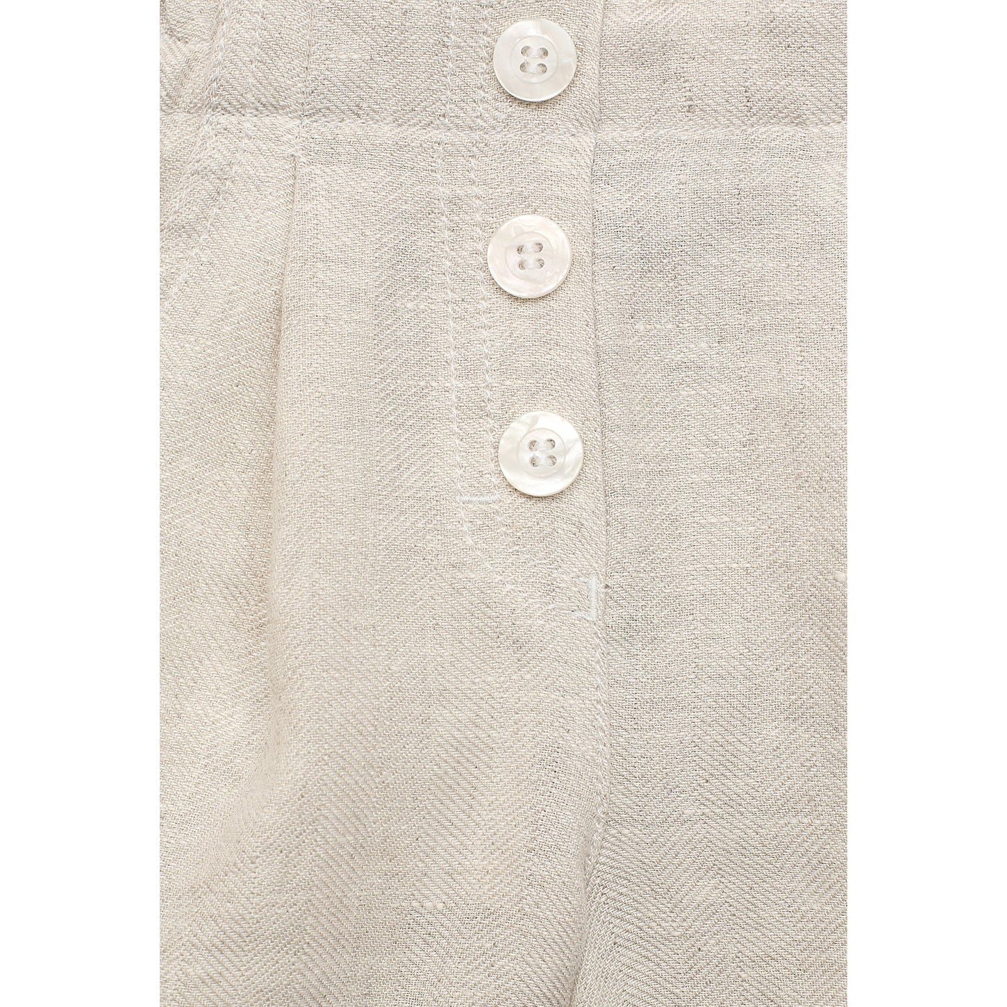 Girls Beige Linen Shorts