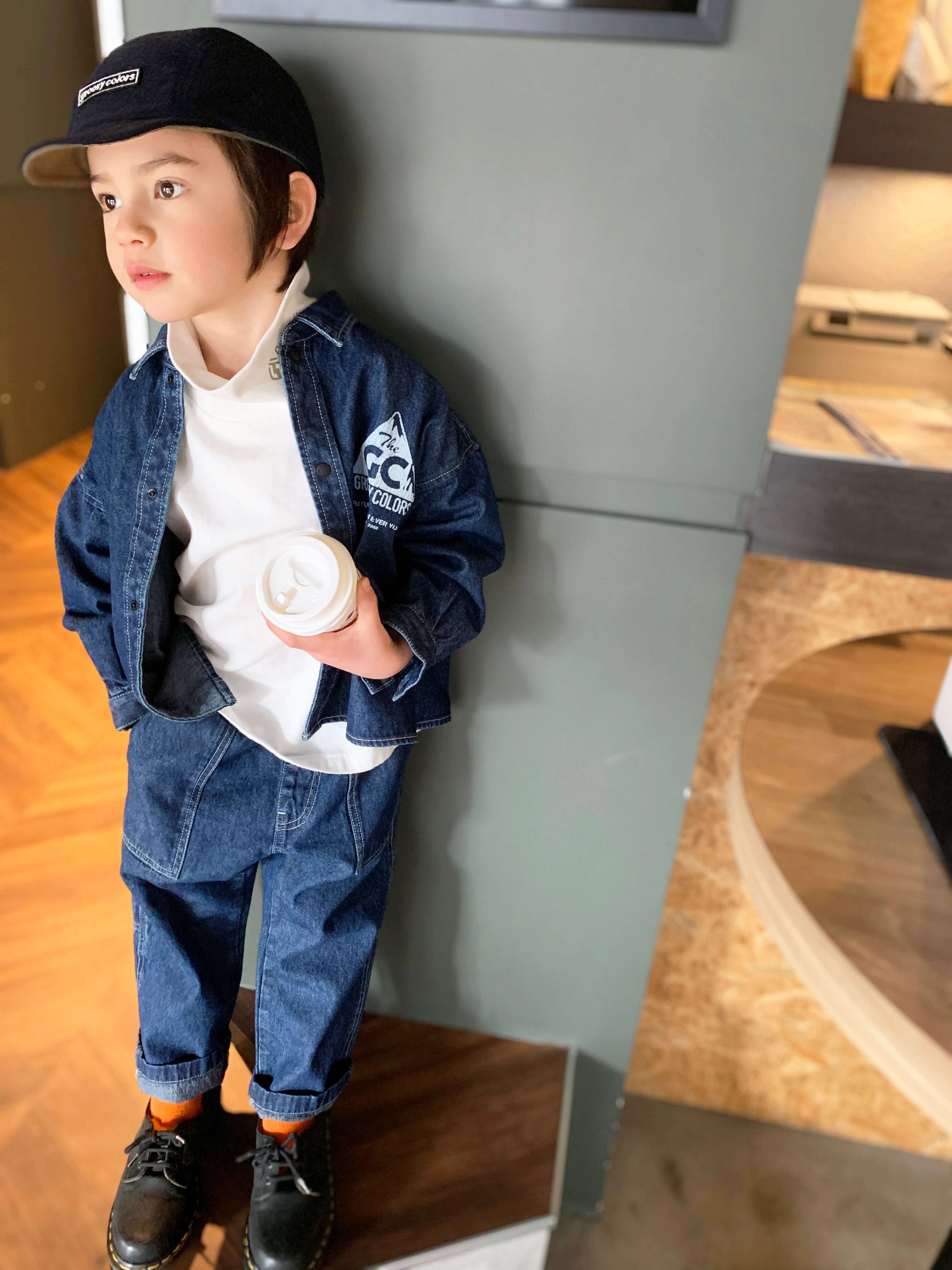Boys & Girls Navy Denim Shirt