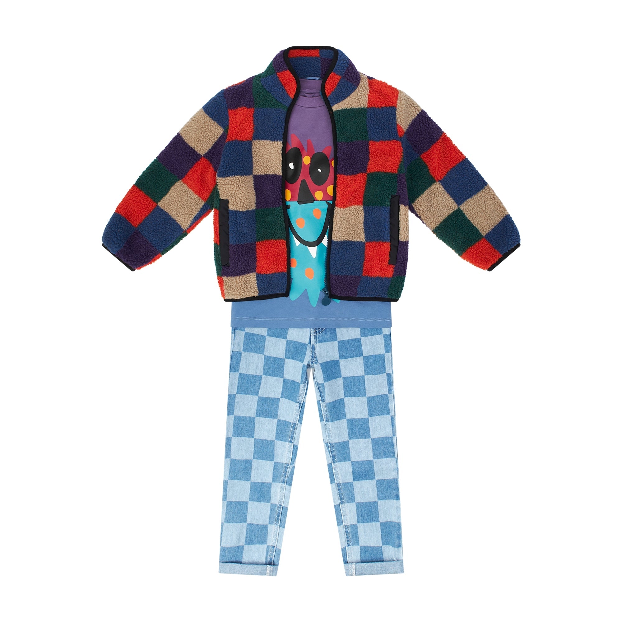 Boys Multicolor Check Jacket