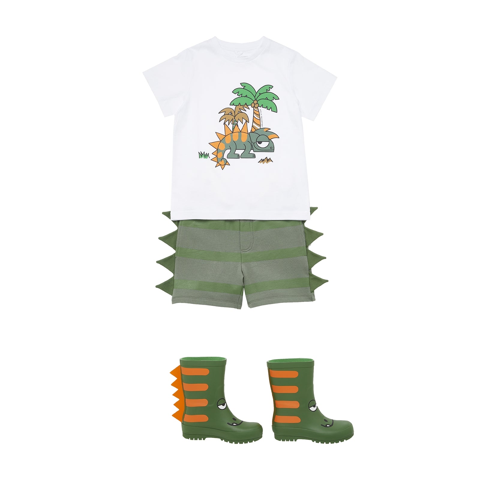Boys Green Cotton Shorts