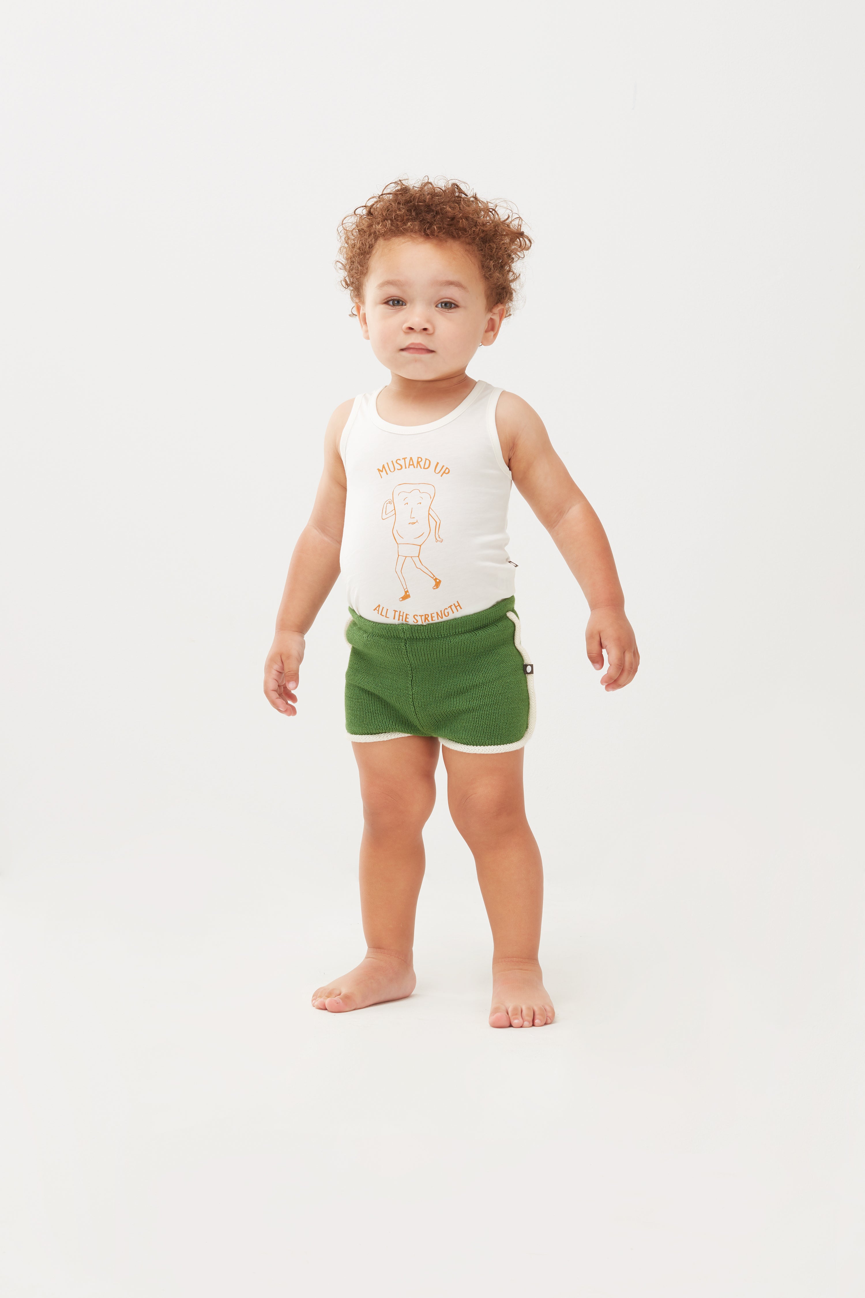 Boys & Girls Green Cotton Shorts