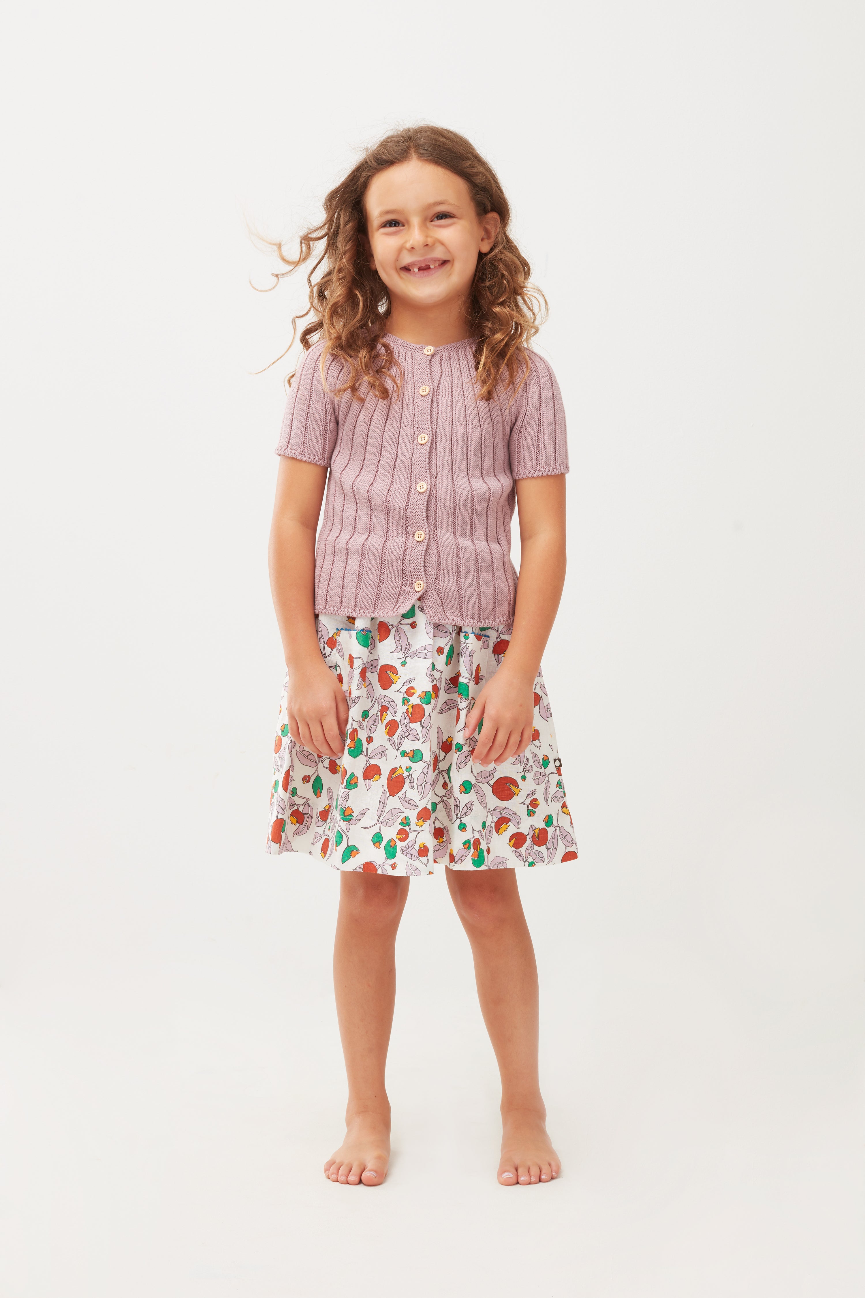 Girls White Flowers Skirt