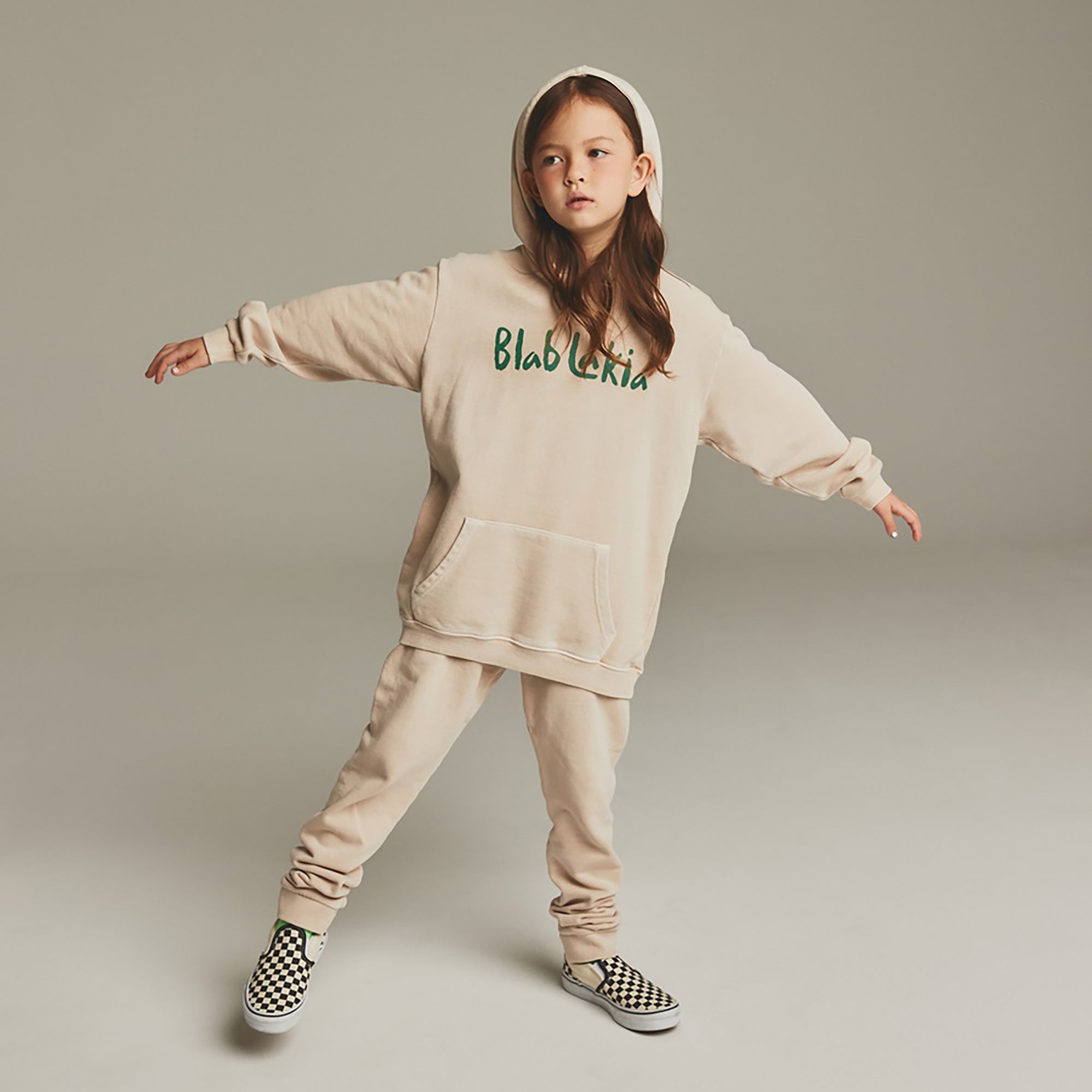 Boys & Girls Beige Logo Cotton Trousers