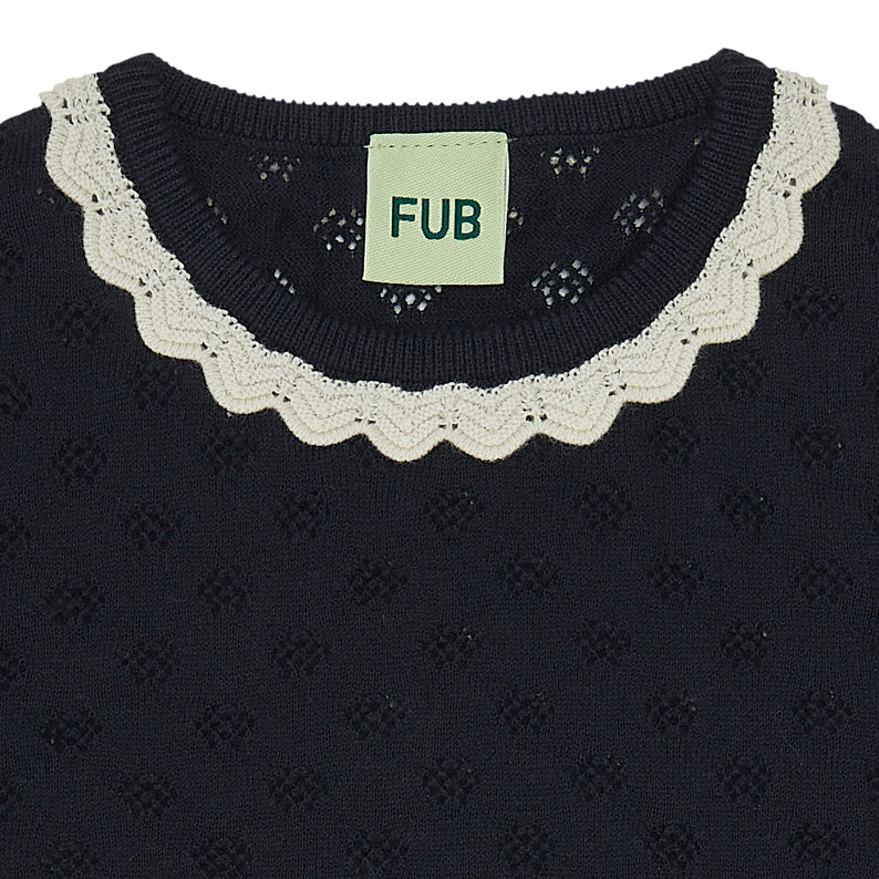 Girls Dark Navy Cotton T-Shirt