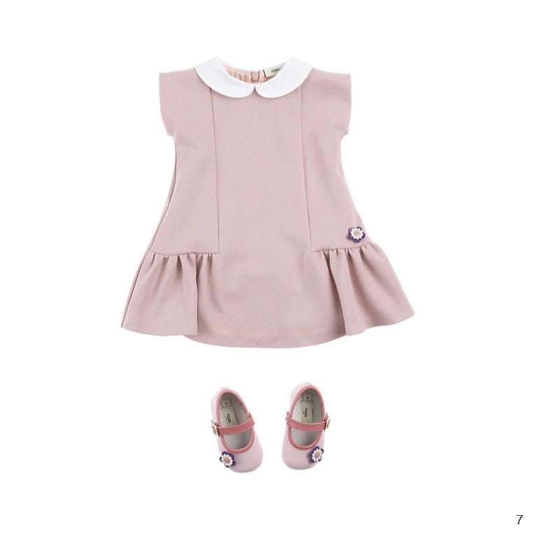 Baby Girls Powder Pink Woven Viscose Dress - CÉMAROSE | Children's Fashion Store - 3