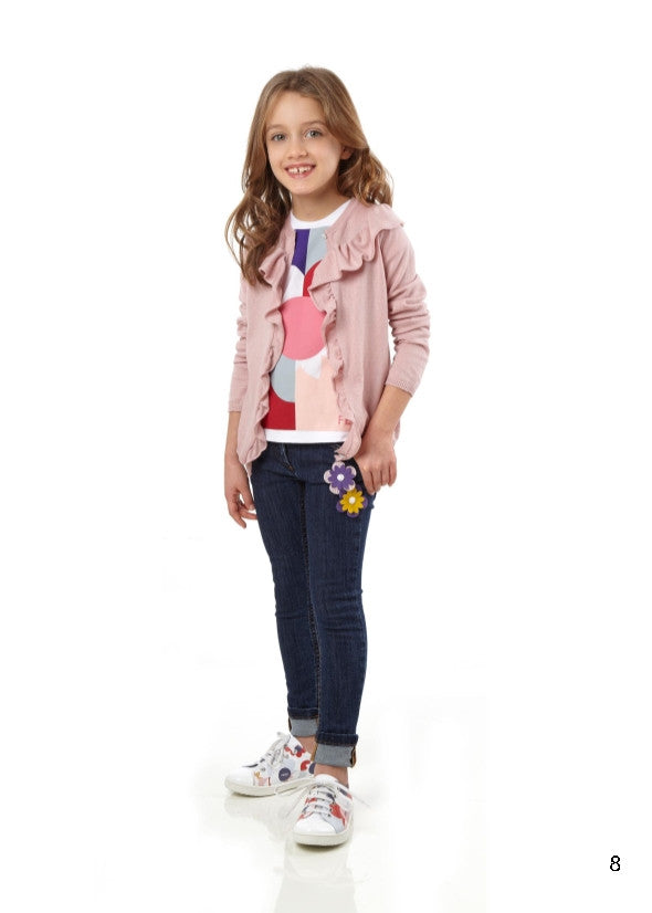 Girls Powder Pink Ruffled Collar Blouse - CÉMAROSE | Children's Fashion Store - 2