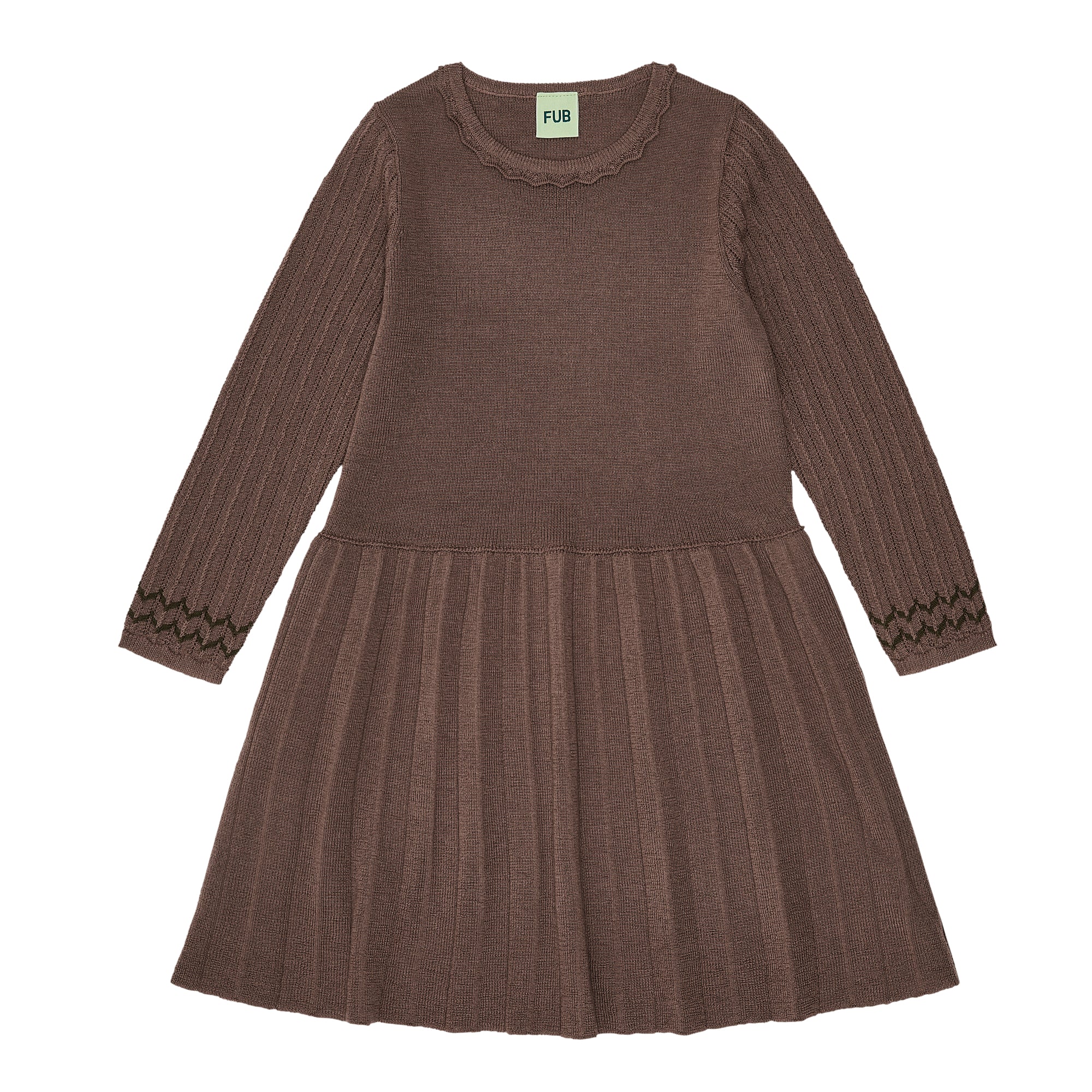 Girls Brown Wool Dress