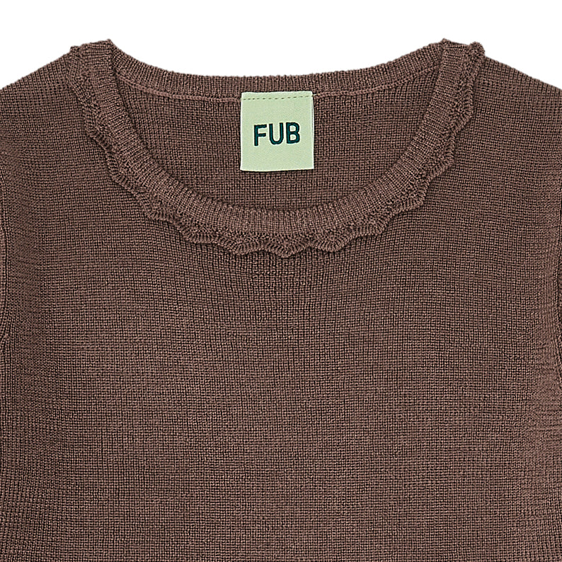 Girls Brown Wool Dress