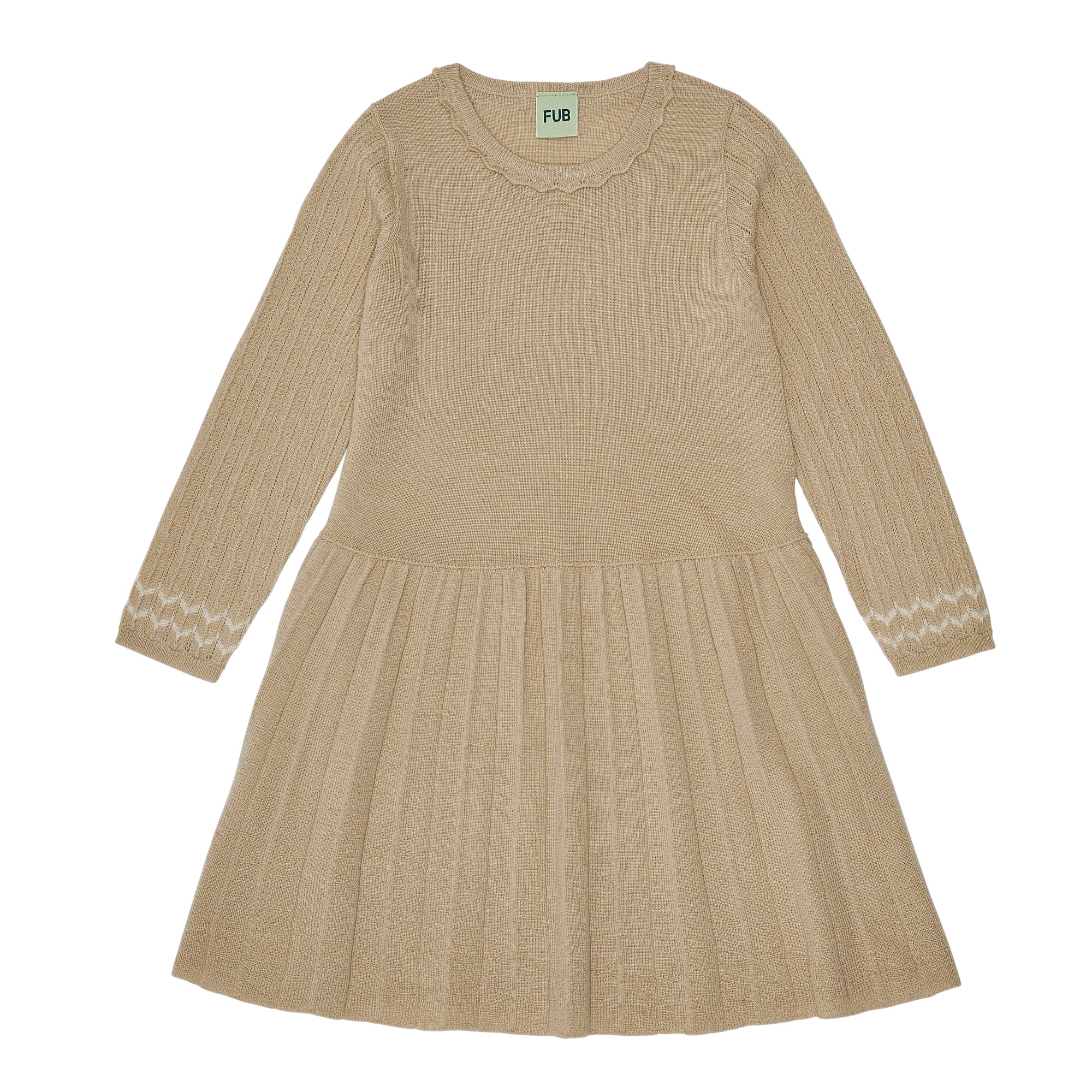 Girls Beige Wool Dress