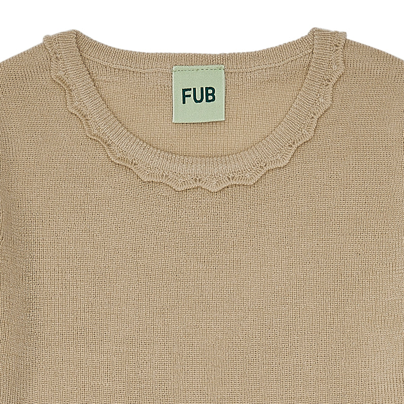 Girls Beige Wool Dress