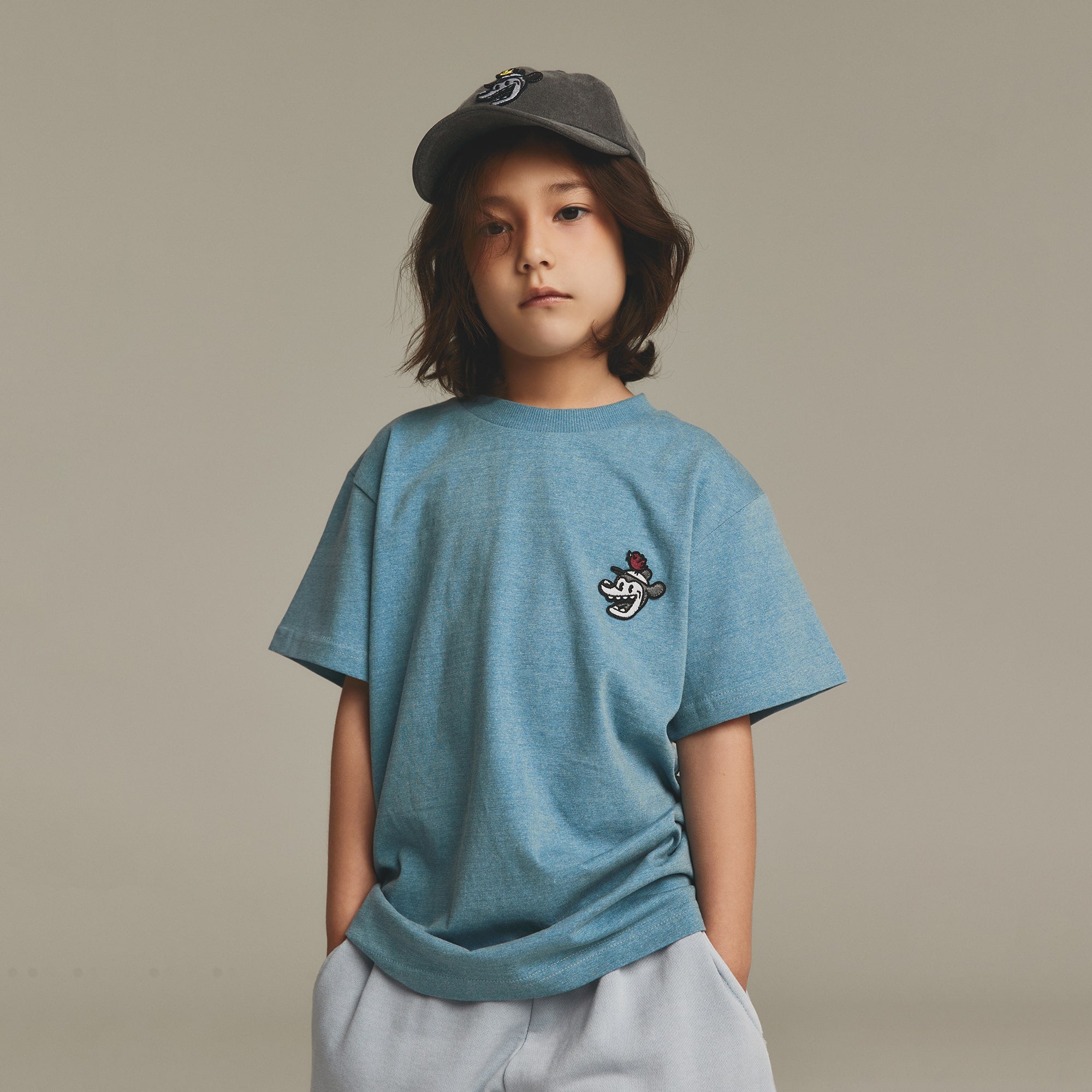 Boys & Girls Blue Cotton T-Shirt