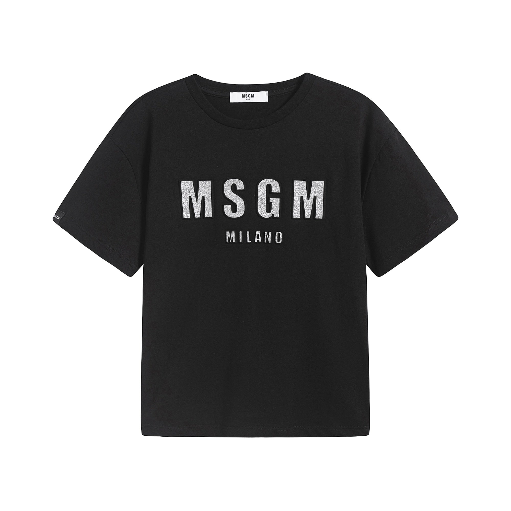 Girls Black Logo Cotton T-Shirt