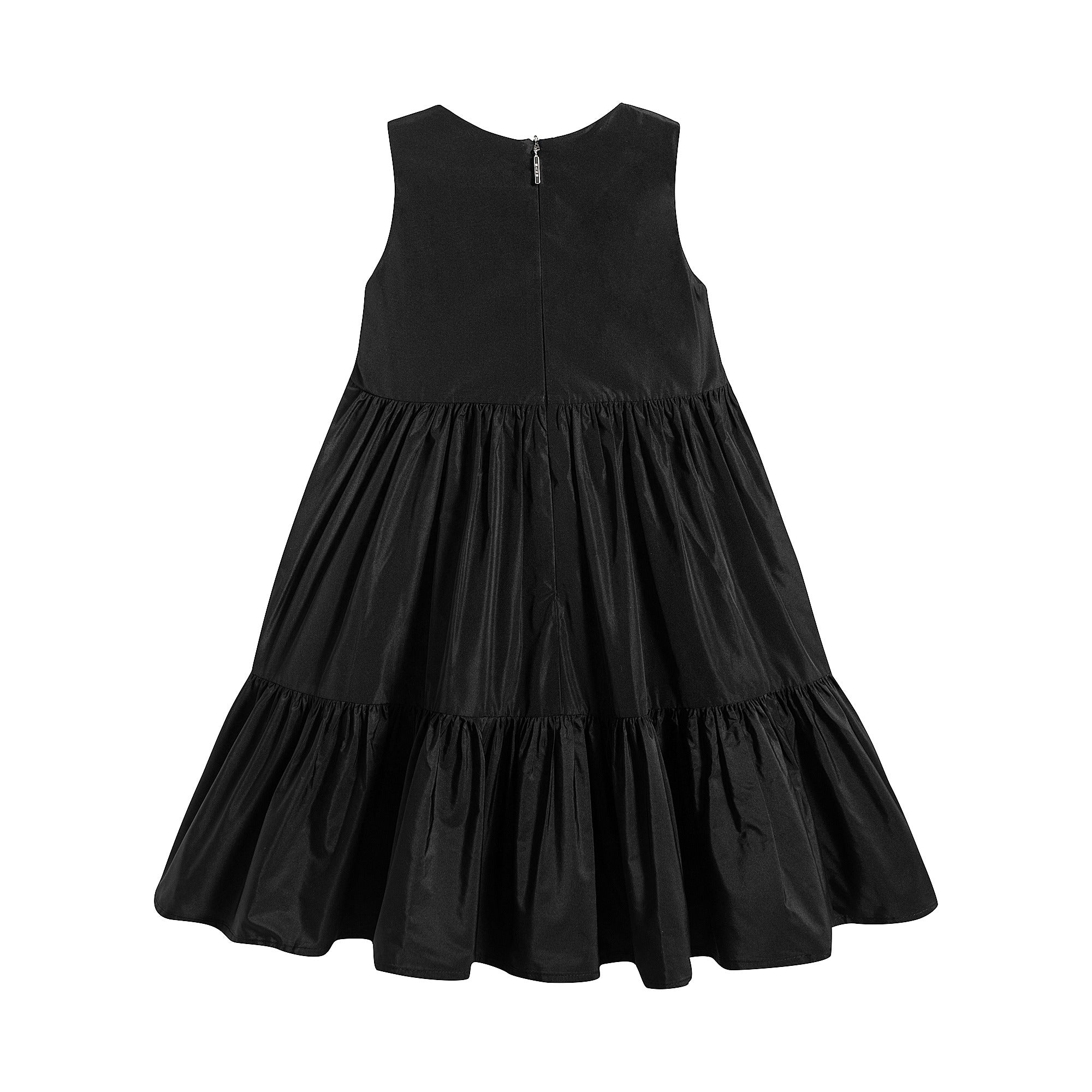 Girls Black Taffeta Dress