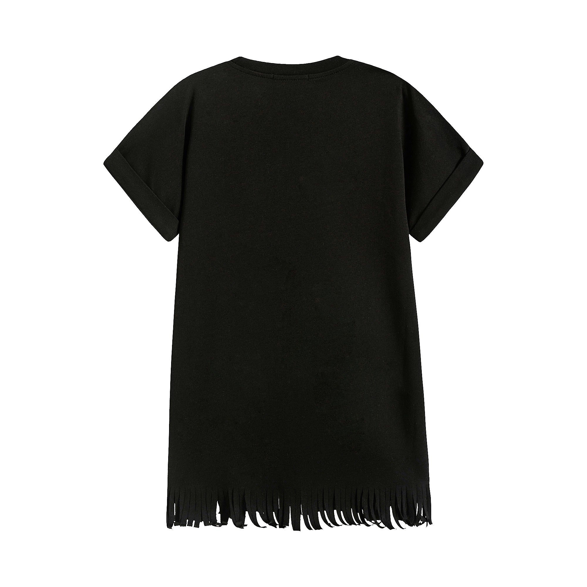 Girls Black Logo Cotton Dress