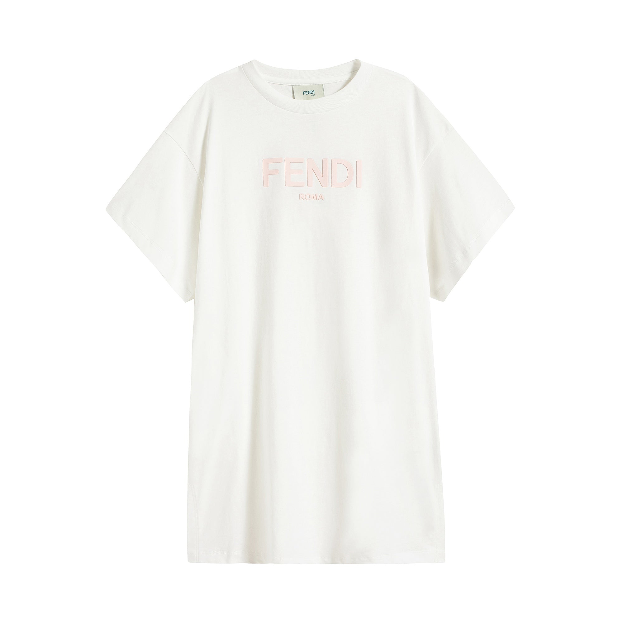 Girls White Logo Cotton Dress