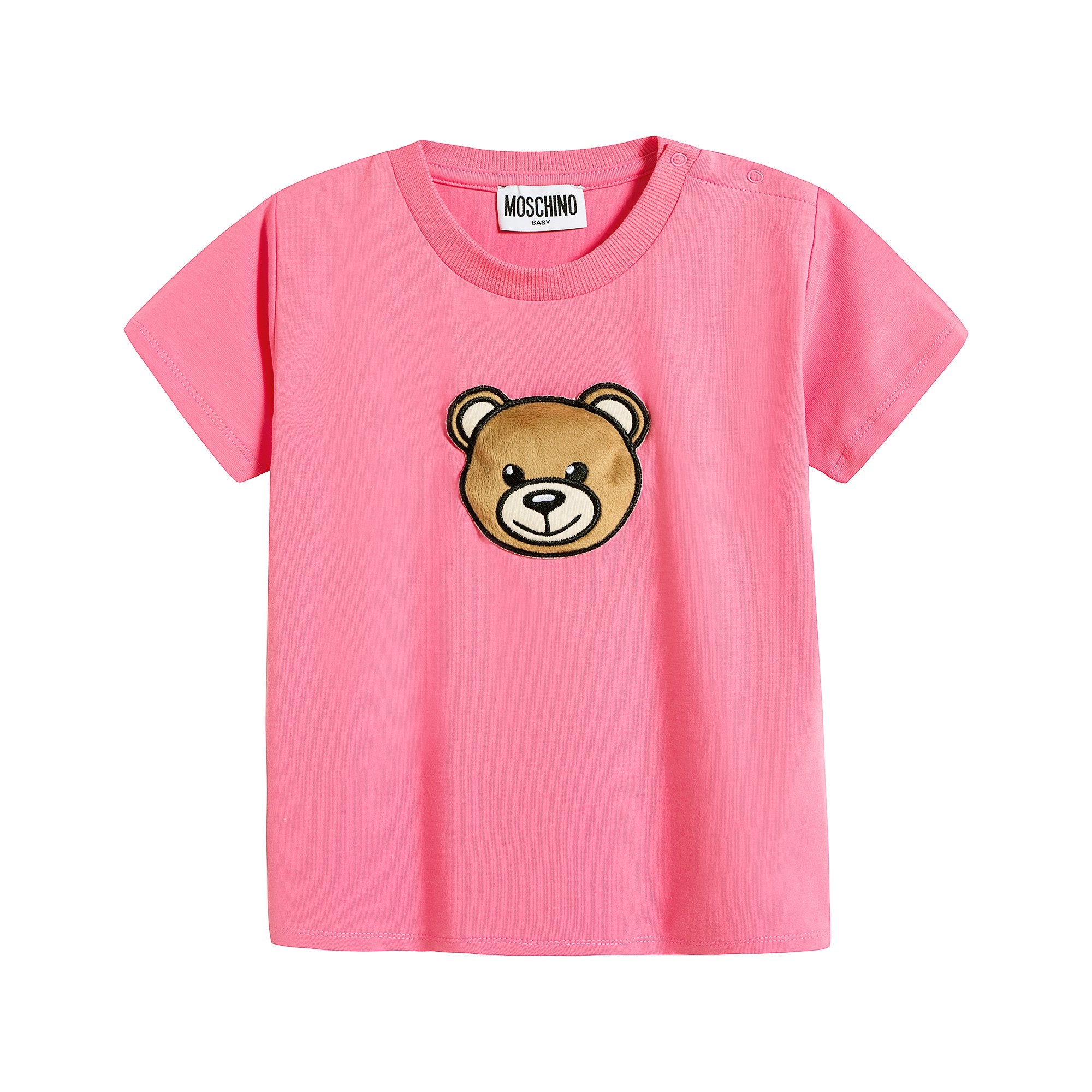 Baby Boys & Girls Pink Cotton T-Shirt