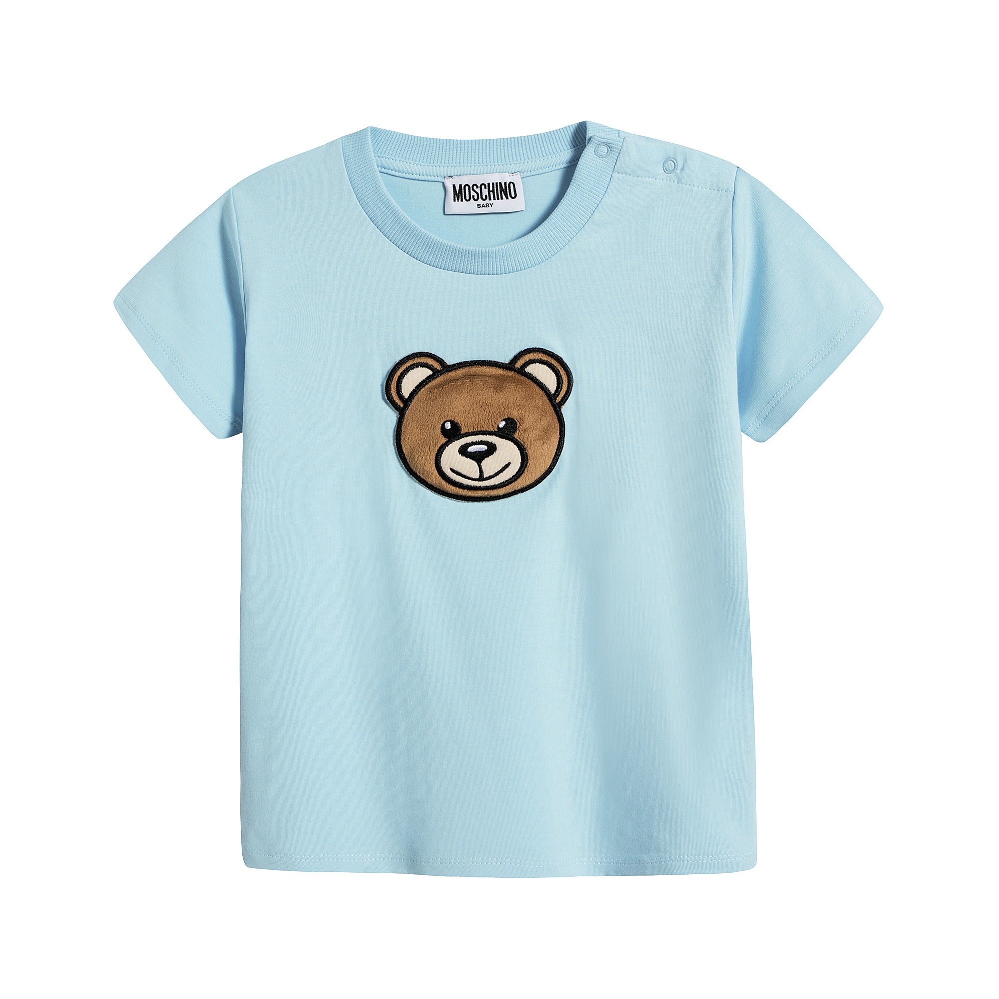Baby Boys & Girls Blue Cotton T-Shirt