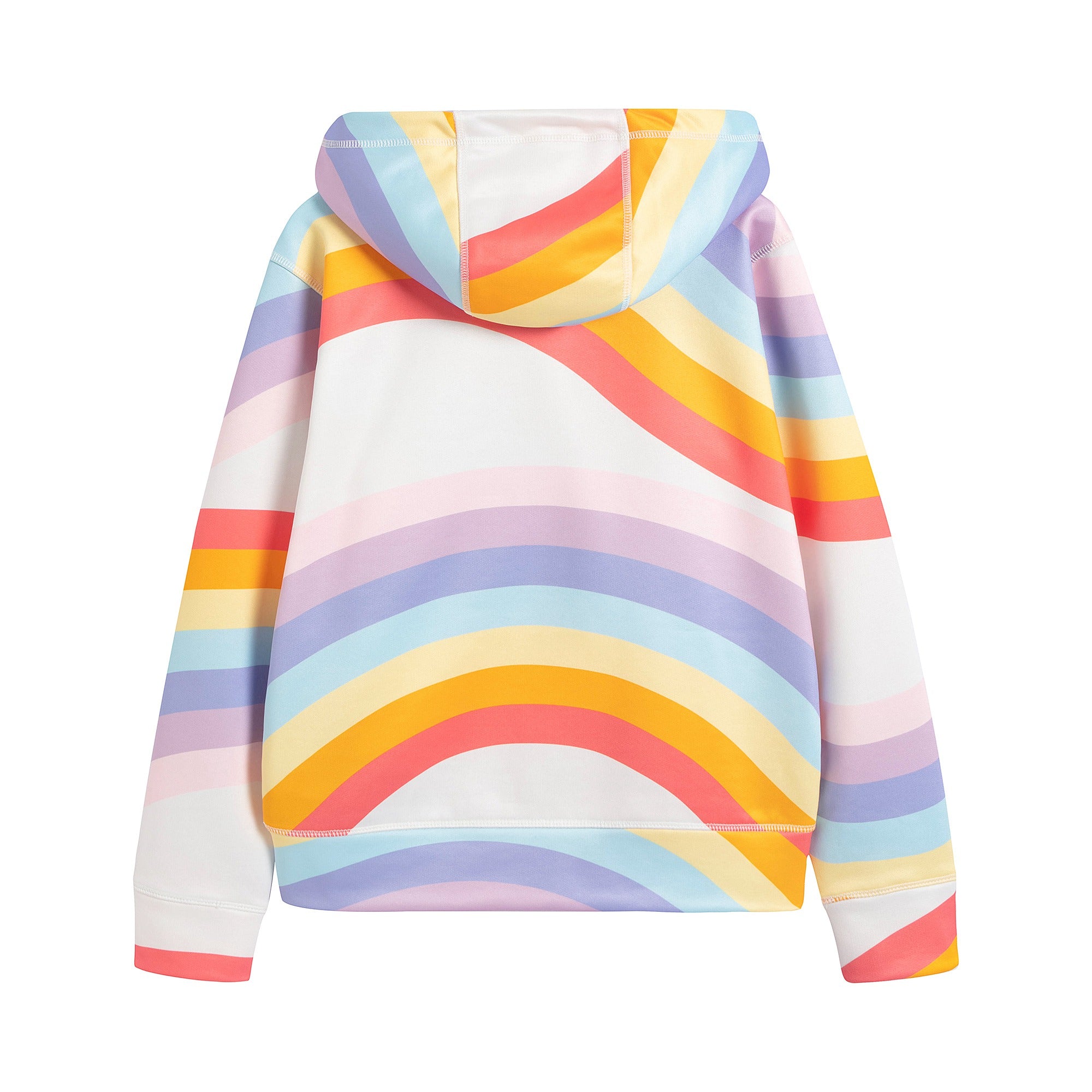 Girls Rainbow Hooded Fleece Sweatshirt