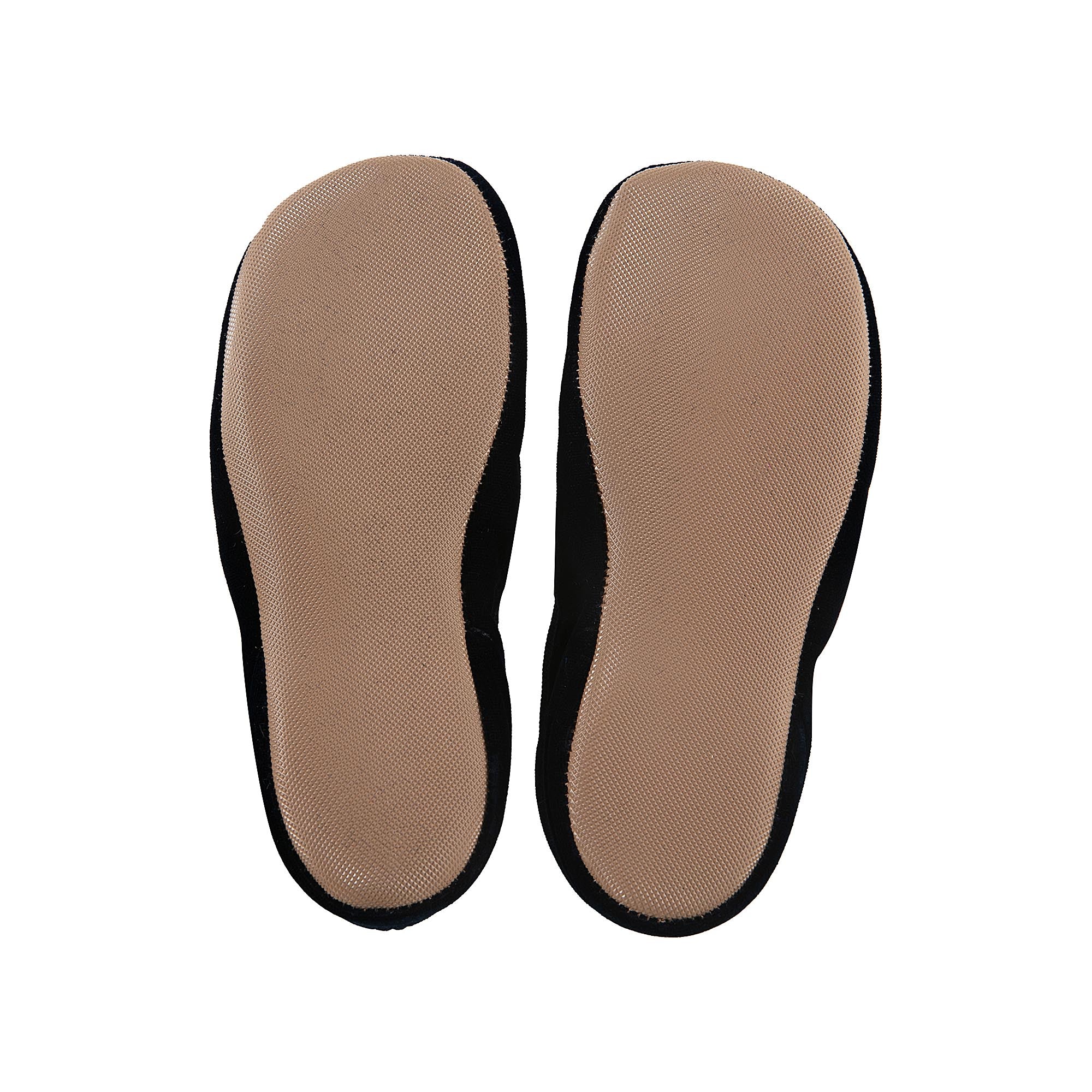 Girls Black Velvet Flat Shoes