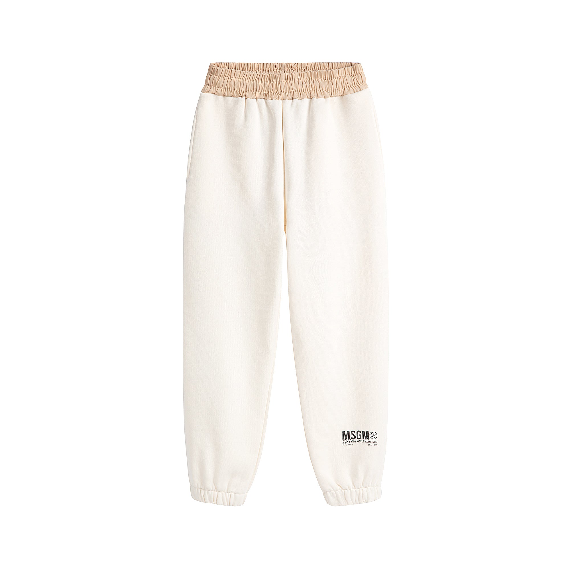 Boys & Girls White Logo Cotton Trousers
