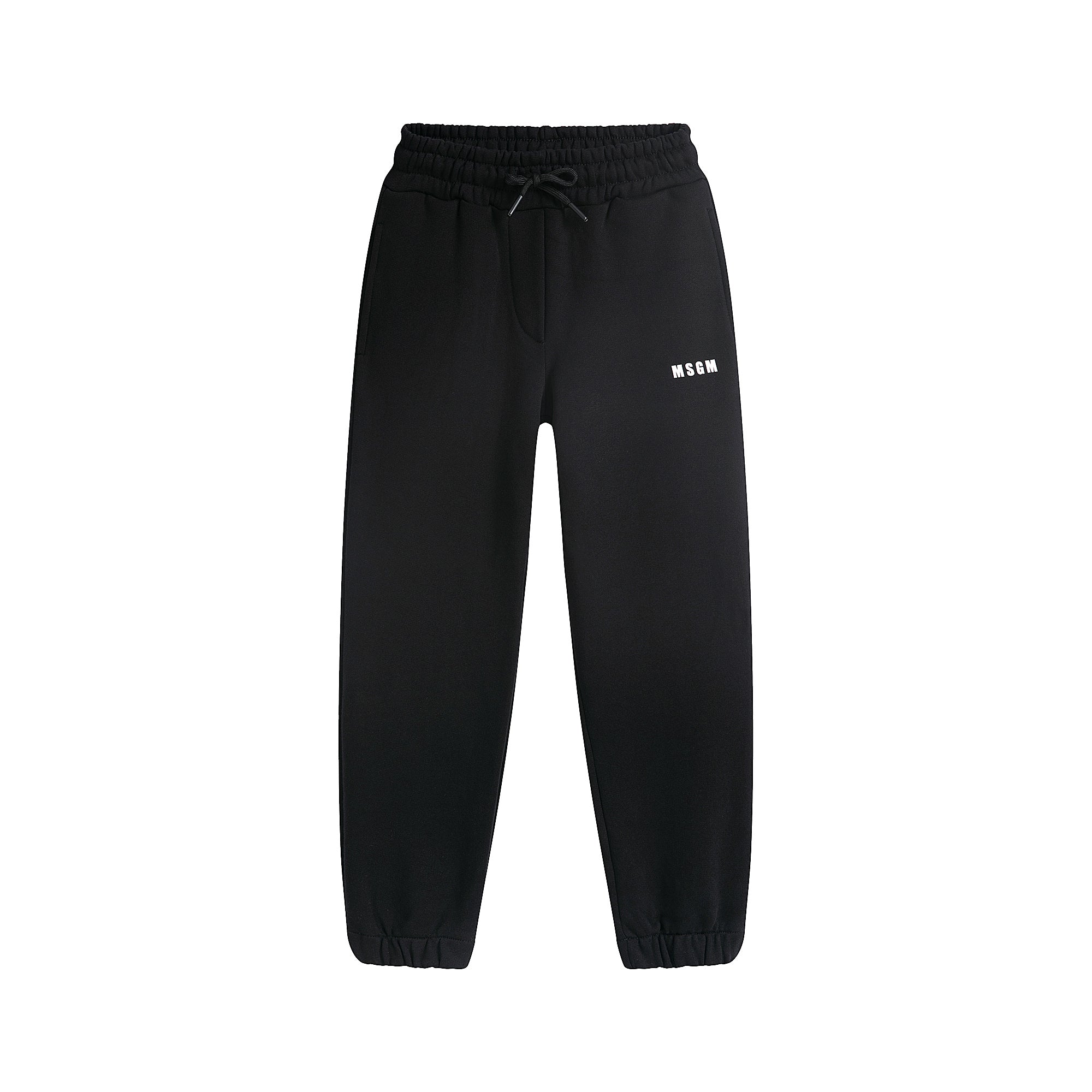 Boys & Girls Black Logo Cotton Trousers