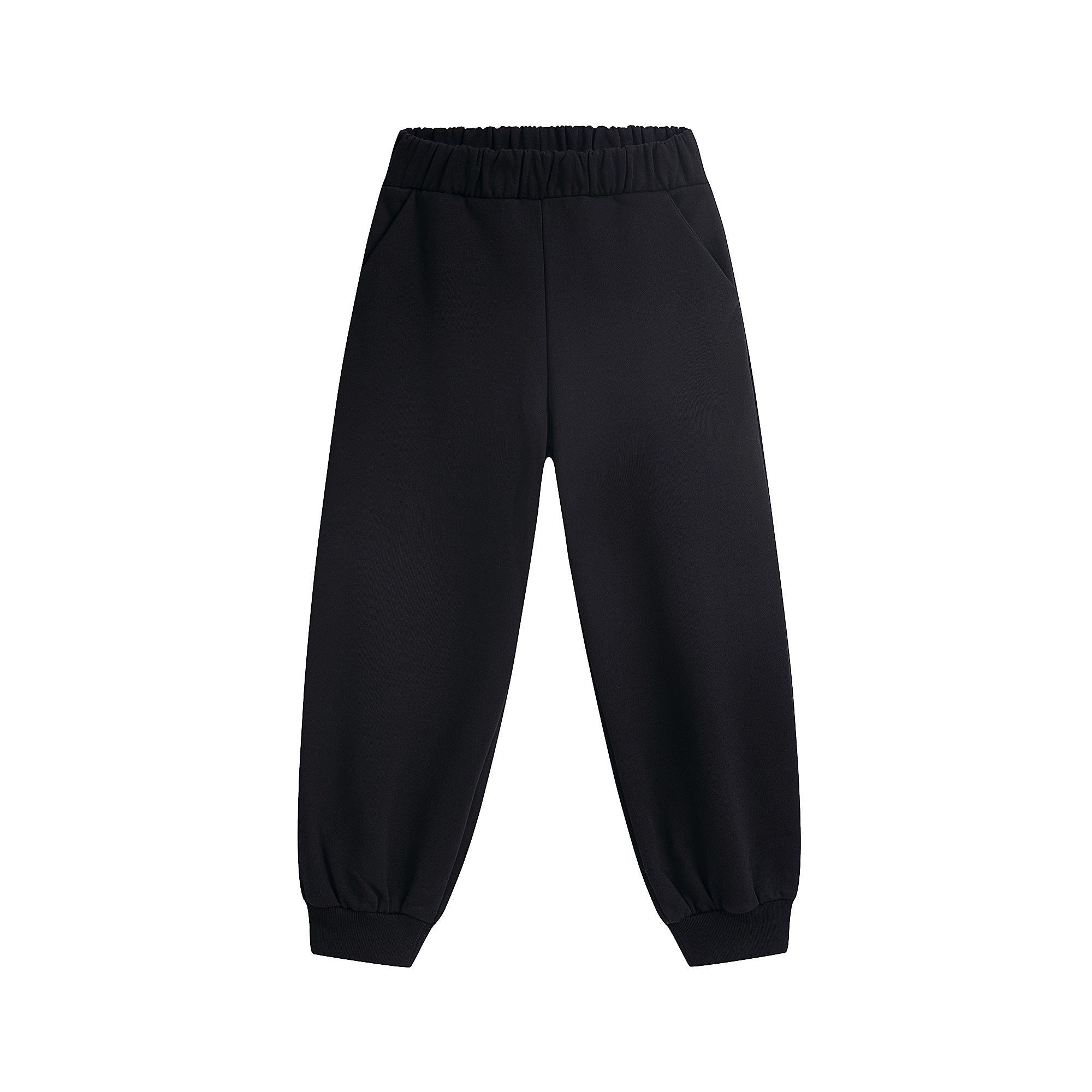 Boys & Girls Black Cotton Trousers