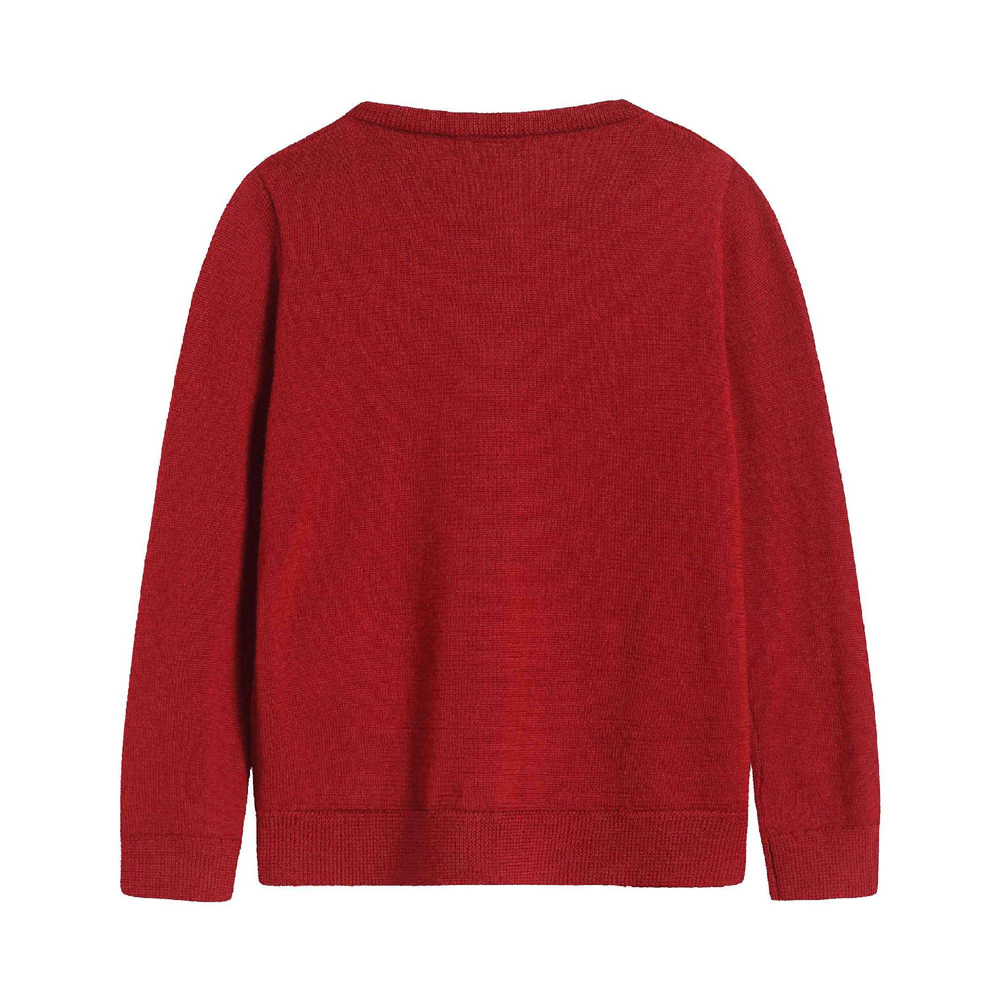 Girls Red Wool Cardigan