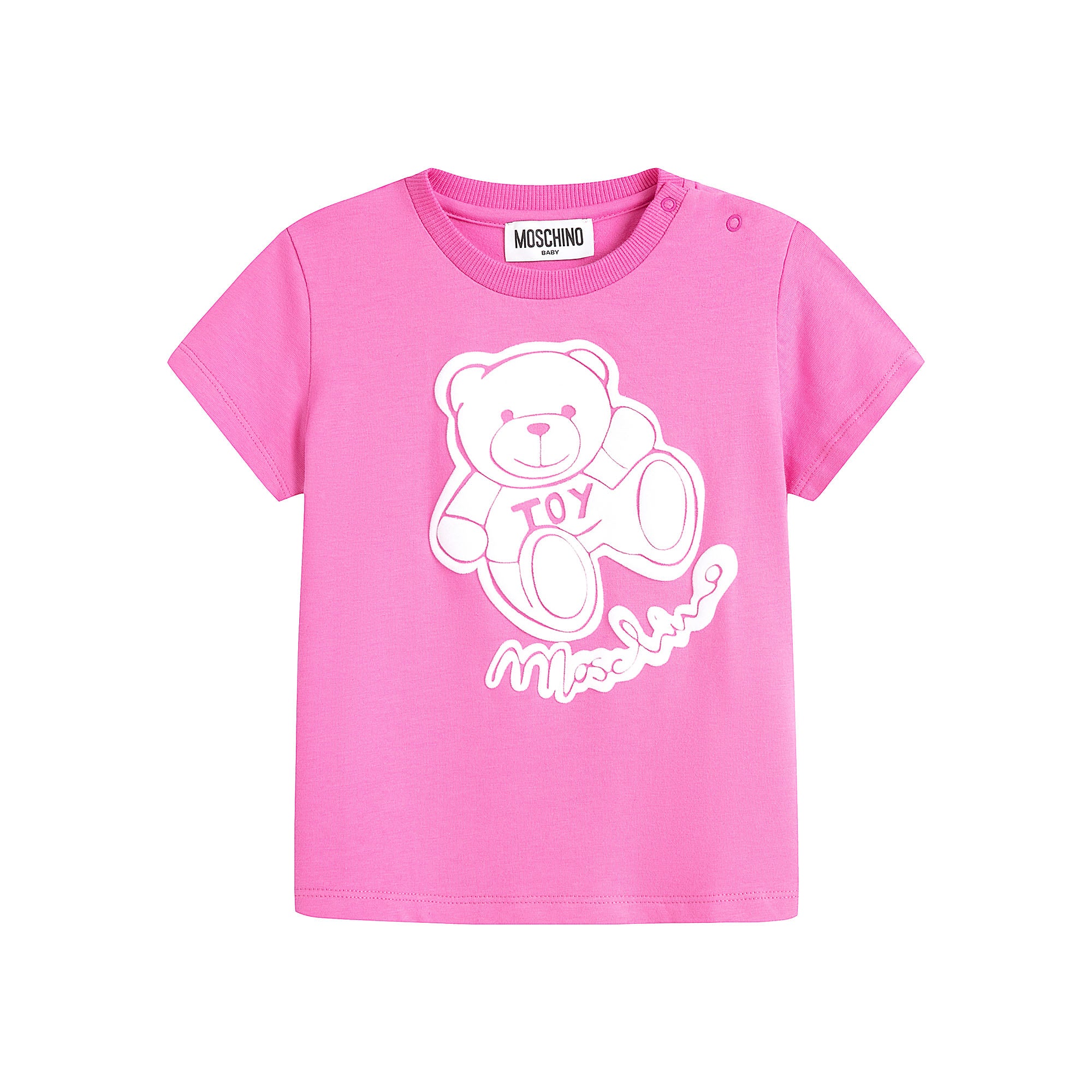 Baby Boys & Girls Fuschia Bear Cotton T-Shirt