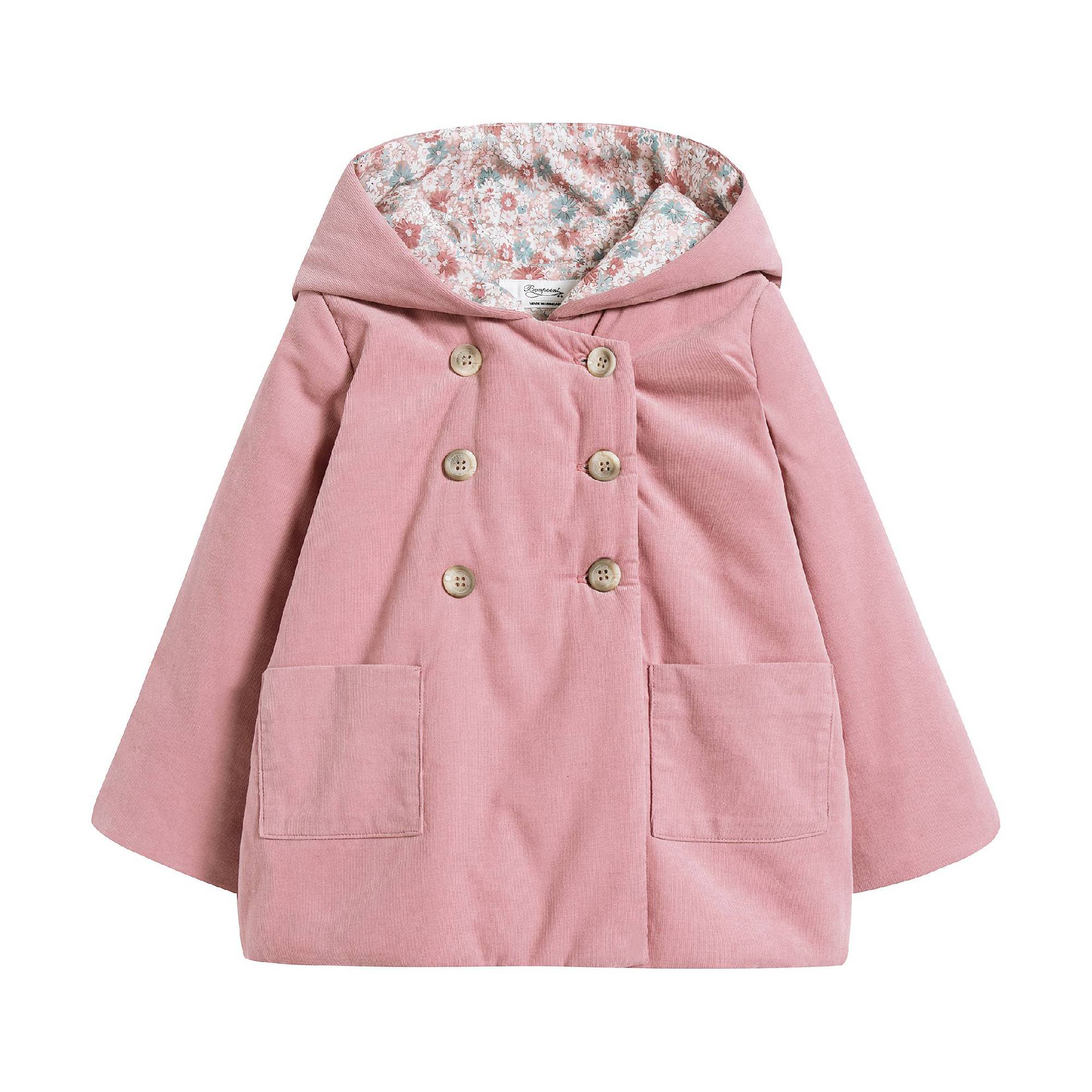 Baby Girls Powder Pink Cotton Coat