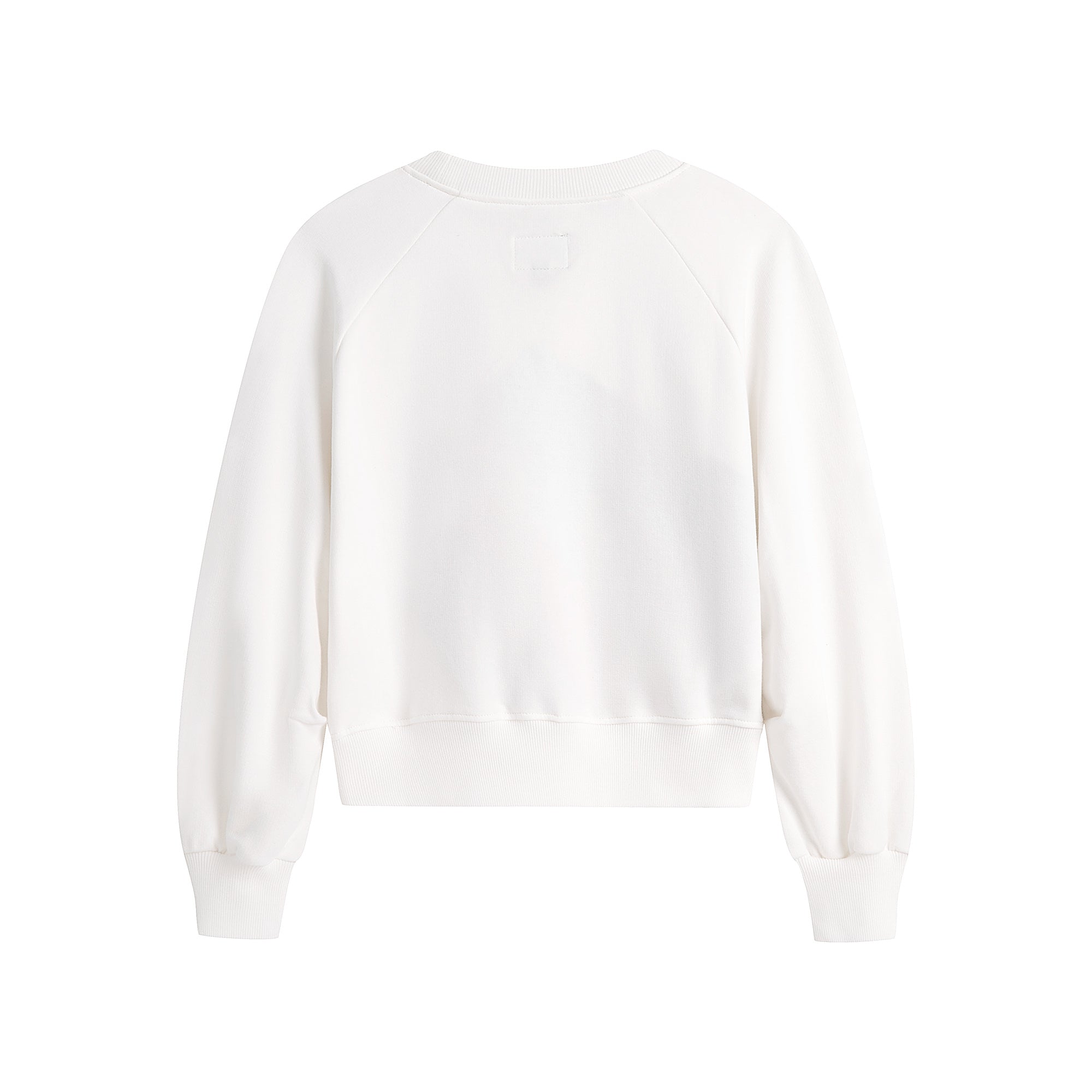 Girls White Star Cotton Sweatshirt
